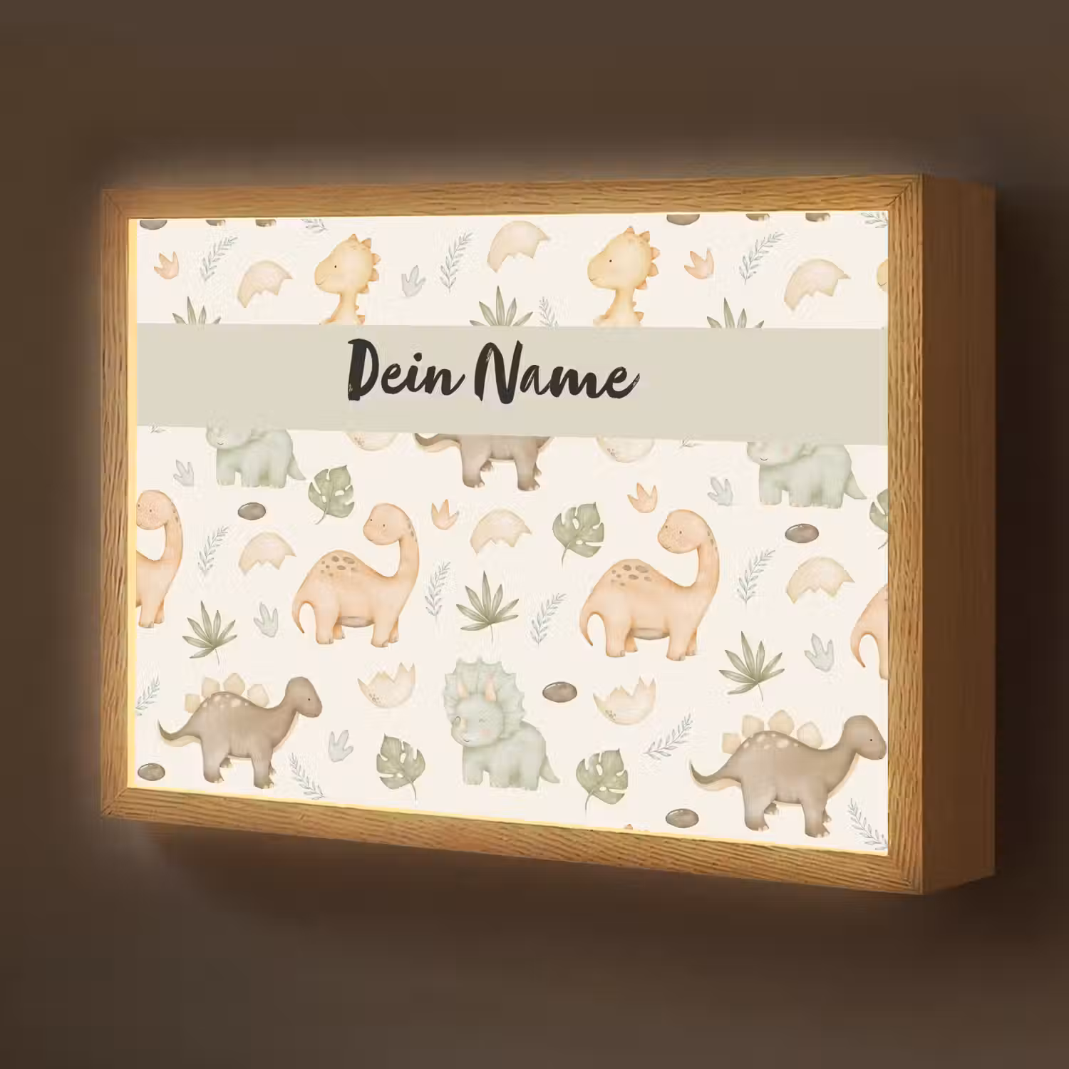 Dino - illustratie - Kleurrijk Light Box met batterij (Wandlamp kind) middel -z3d_website