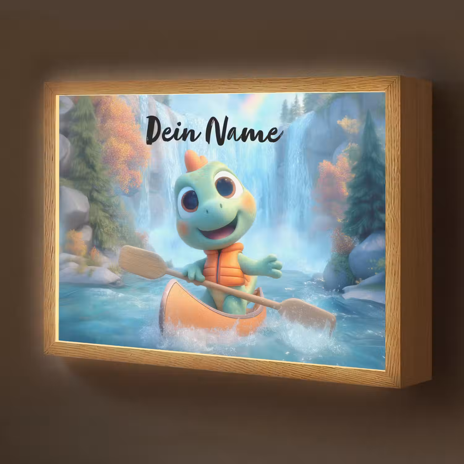 Dino - Natuur - Waterval Light Box met batterij (Wandlamp kind) middel -z3d_website