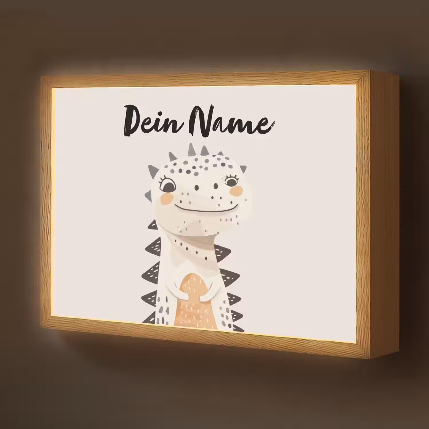 Dinosaurus - Pastel kleuren Light Box met batterij (Wandlamp kind) middel -z3d_website