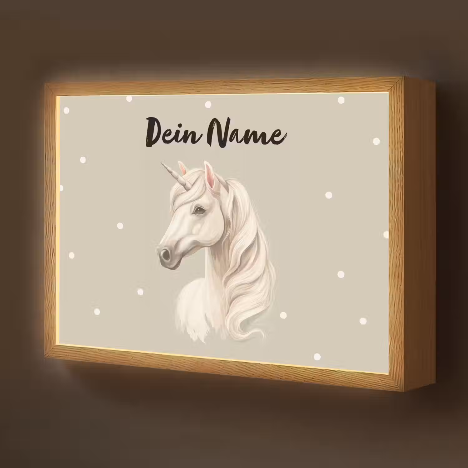 Eenhoorn - Manen - Stippen - Golven Light Box met batterij (Wandlamp kind) middel -z3d_website