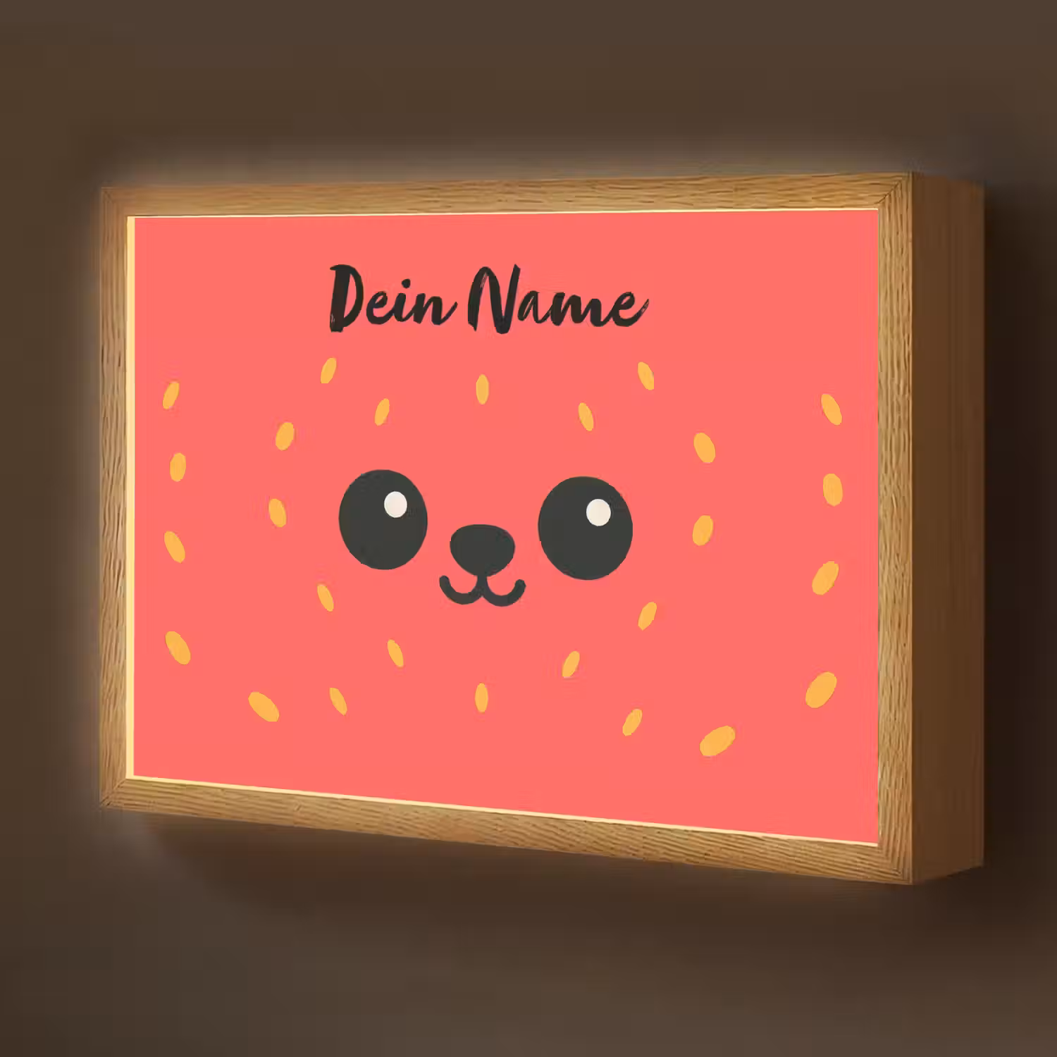 Aardbei - Gezichtje - Rood Light Box met batterij (Wandlamp kind) middel -z3d_website