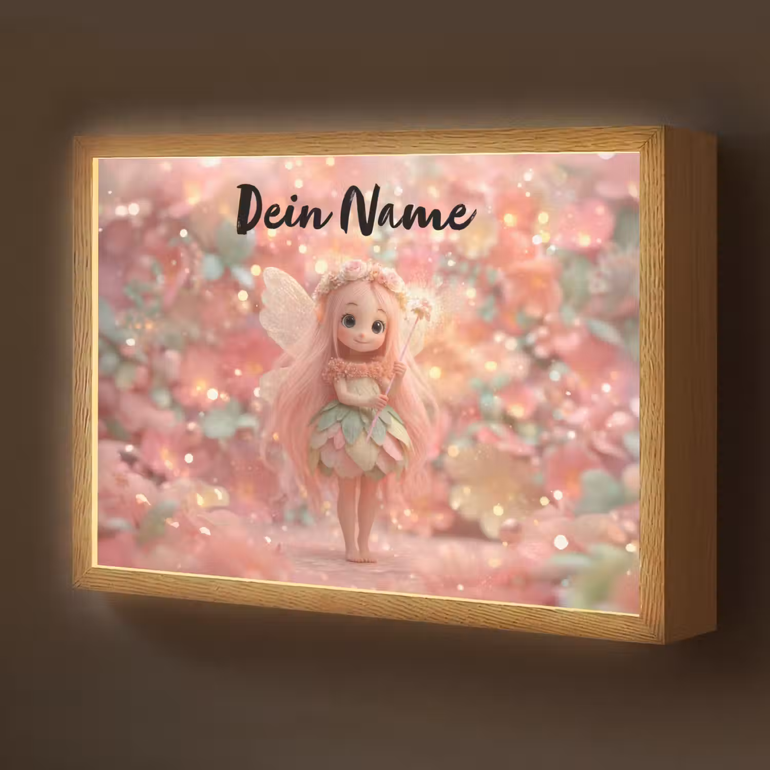 Fee - Bloemen - Roze Light Box met batterij (Wandlamp kind) middel -z3d_website