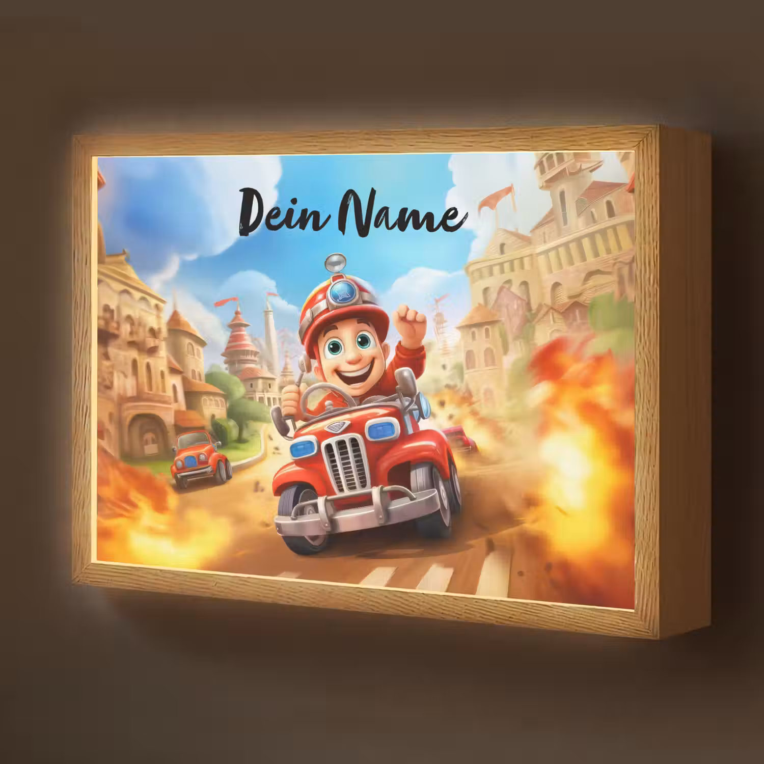 Brandweer - Jongens - Kinderen - Auto Light Box met batterij (Wandlamp kind) middel -z3d_website