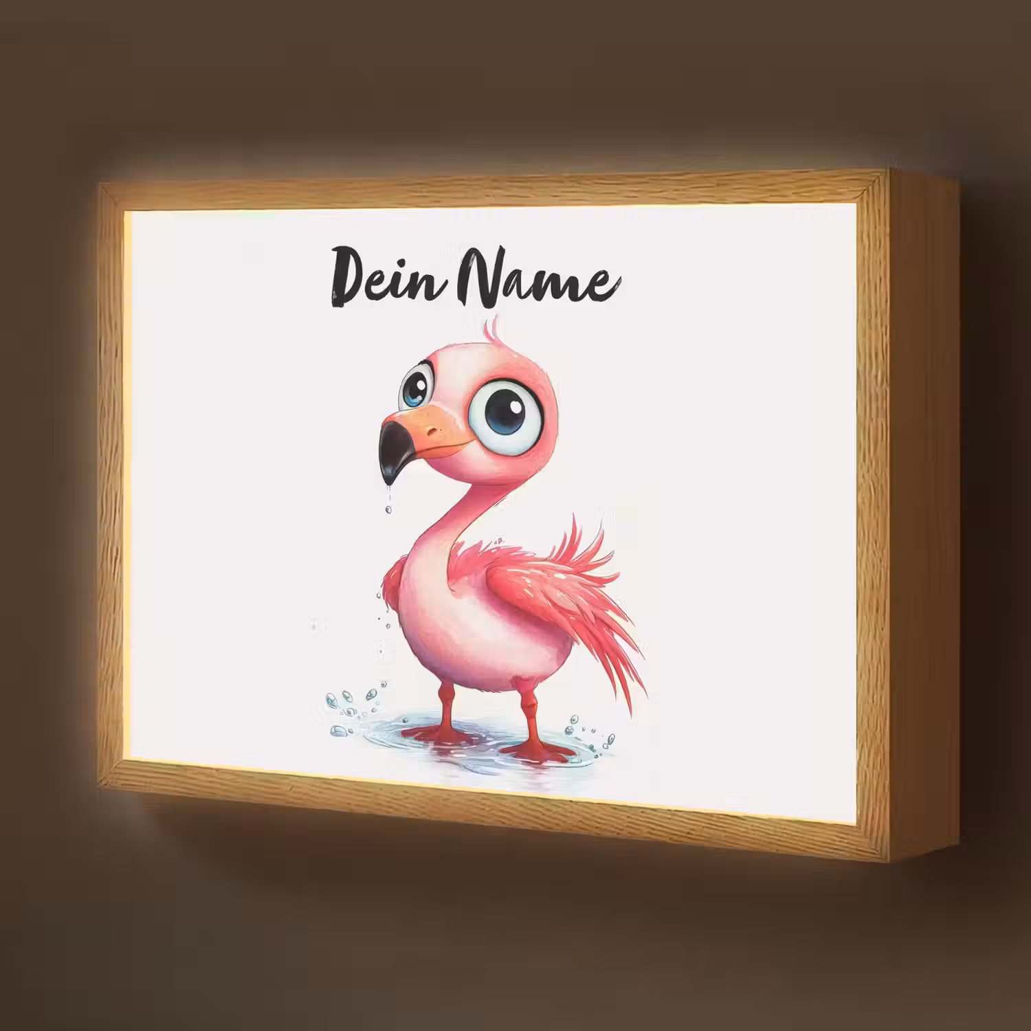 Flamingo - Roze - Water Light Box met batterij (Wandlamp kind) middel -z3d_website