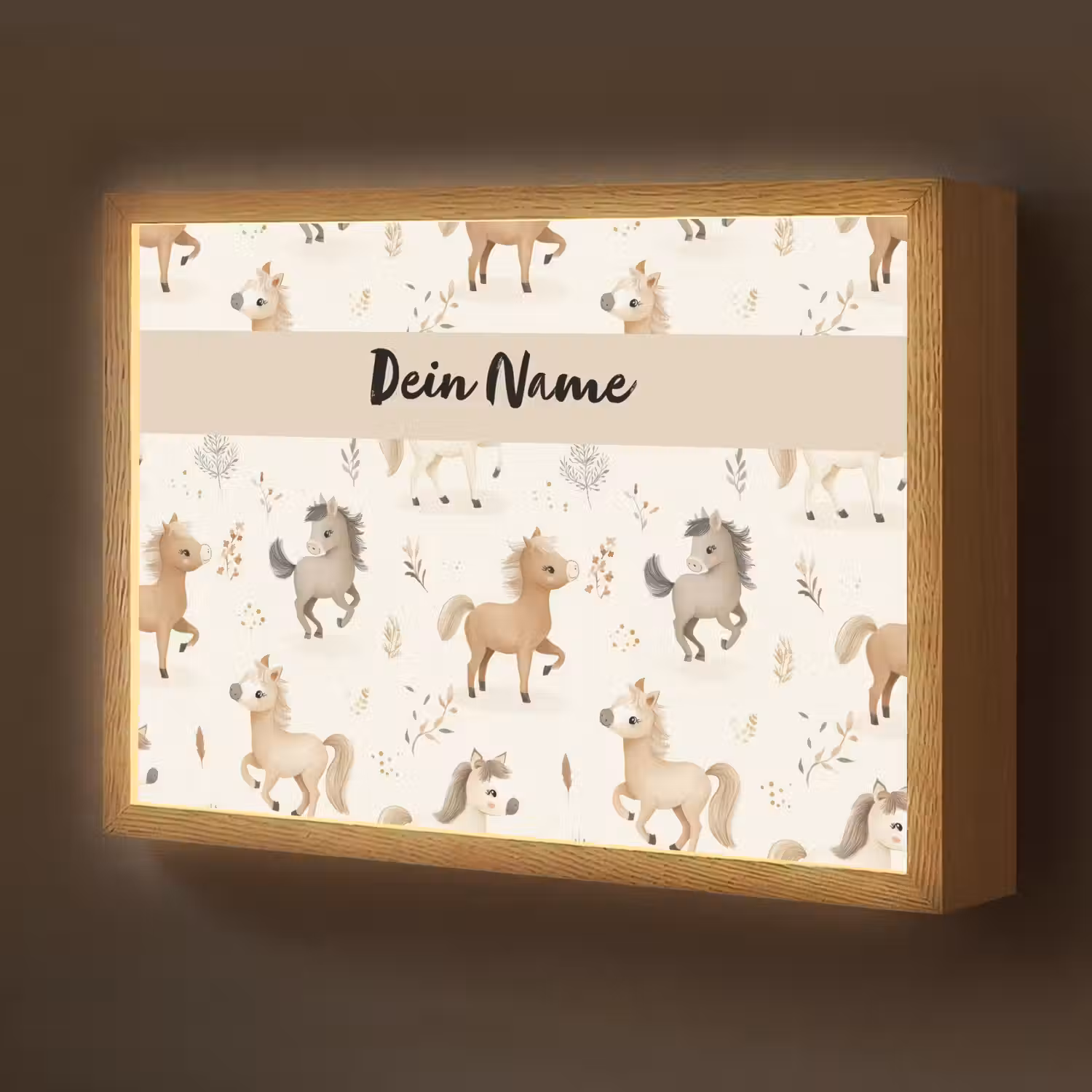 Veulens - Paard - Patroon - Beige Light Box met batterij (Wandlamp kind) middel -z3d_website