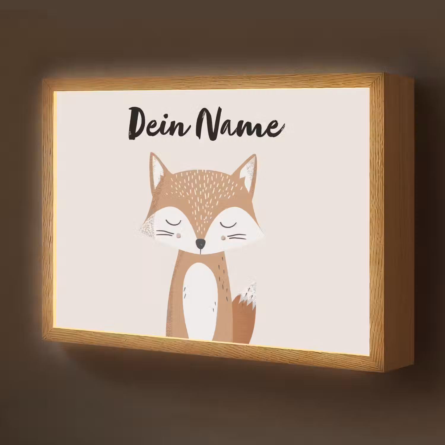 Vos - Dier - Bosdieren Light Box met batterij (Wandlamp kind) middel -z3d_website