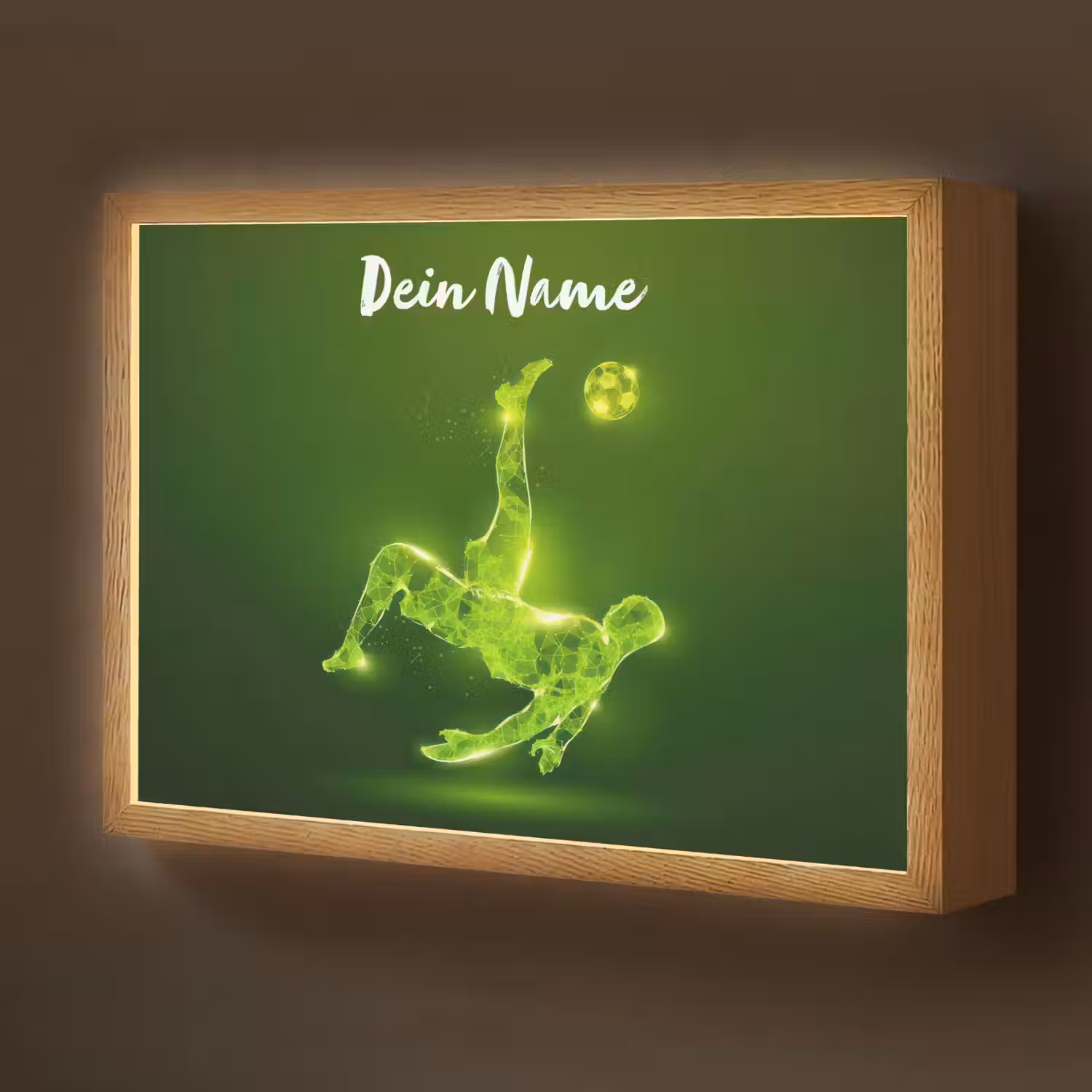 Voetbal - Groen - Omhaal Light Box met batterij (Wandlamp kind) middel -z3d_website