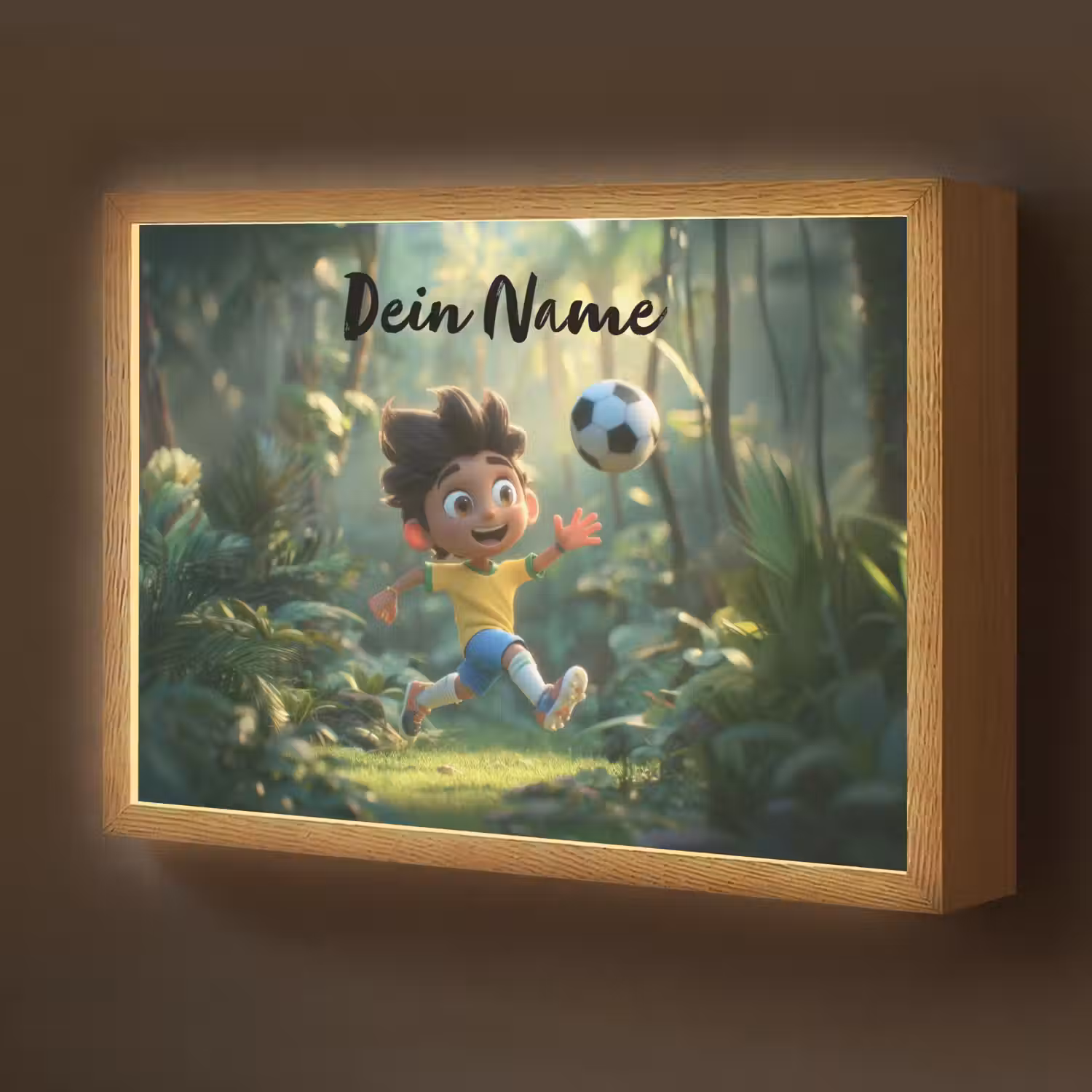 Voetbal - Jongen - Bos Light Box met batterij (Wandlamp kind) middel -z3d_website