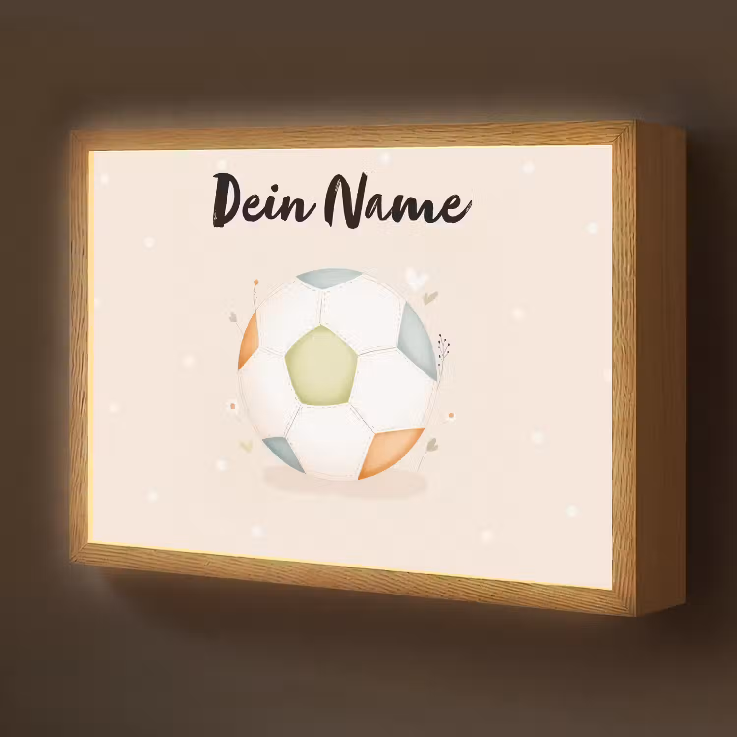 Voetbal - Rond - Pastel - Stippen Light Box met batterij (Wandlamp kind) middel -z3d_website