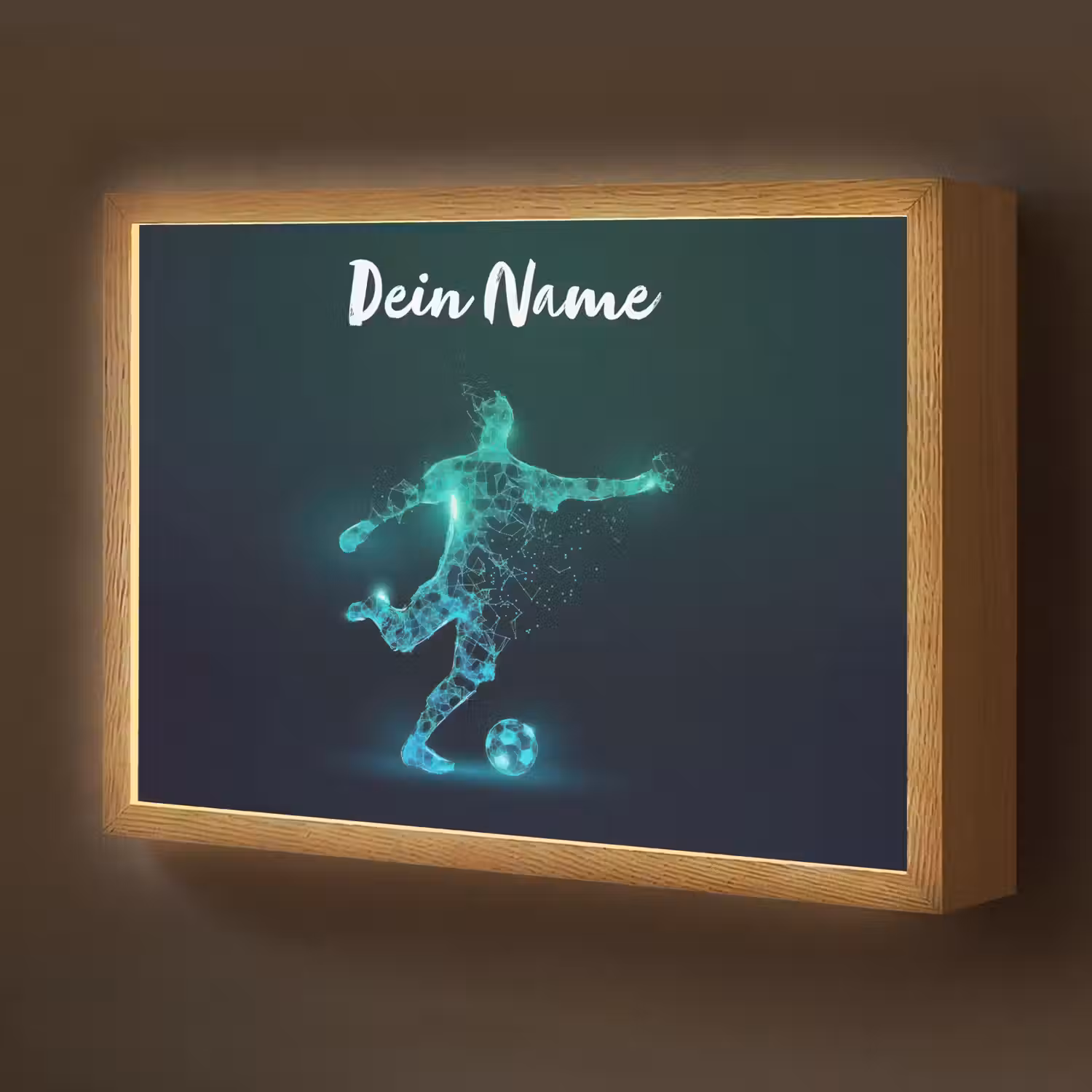 Voetballer - Trap - Blauw - Digitaal Light Box met batterij (Wandlamp kind) middel -z3d_website