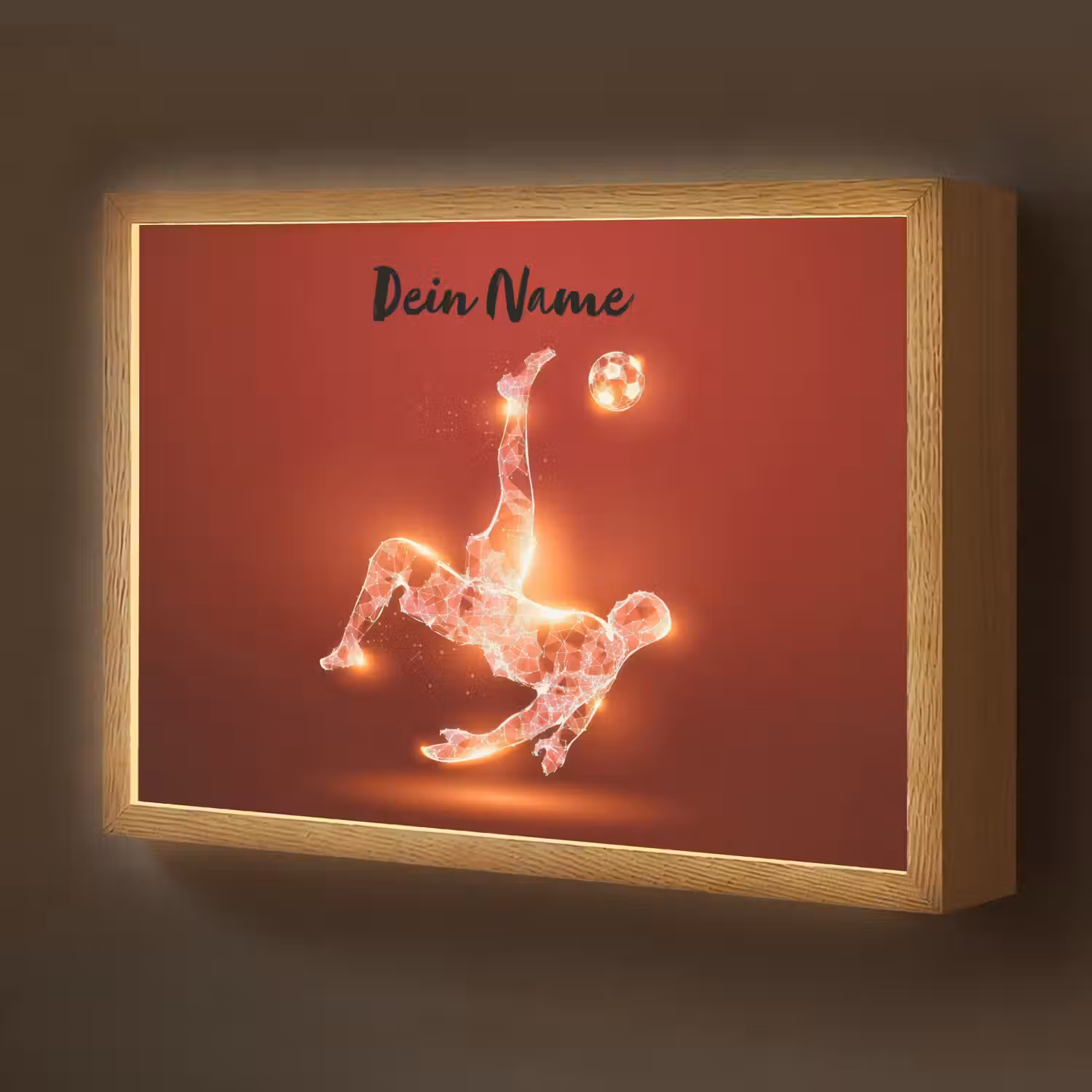 Voetballer - Omhaal - Rood - Neon Light Box met batterij (Wandlamp kind) middel -z3d_website