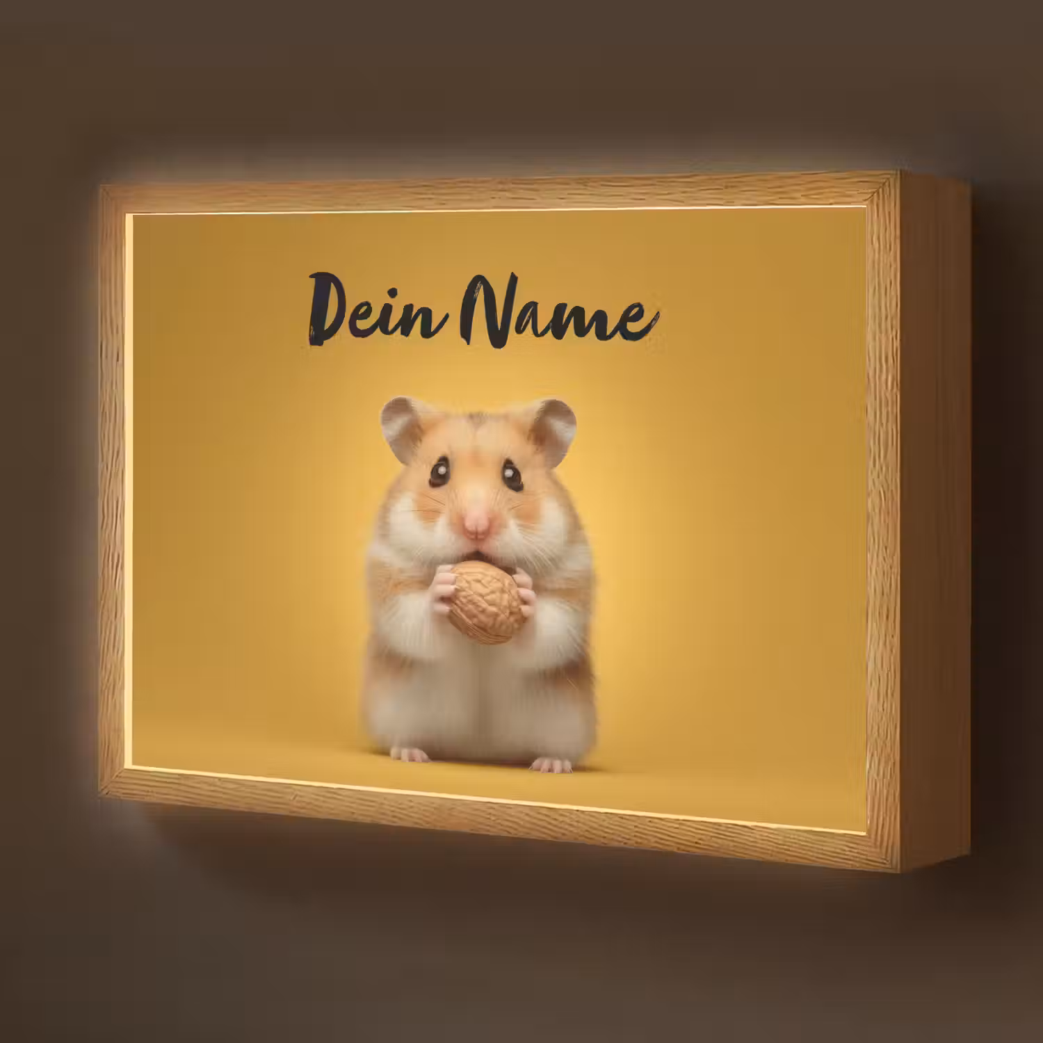 Hamster - Nootje - Geel - Knaagdier Light Box met batterij (Wandlamp kind) middel -z3d_website