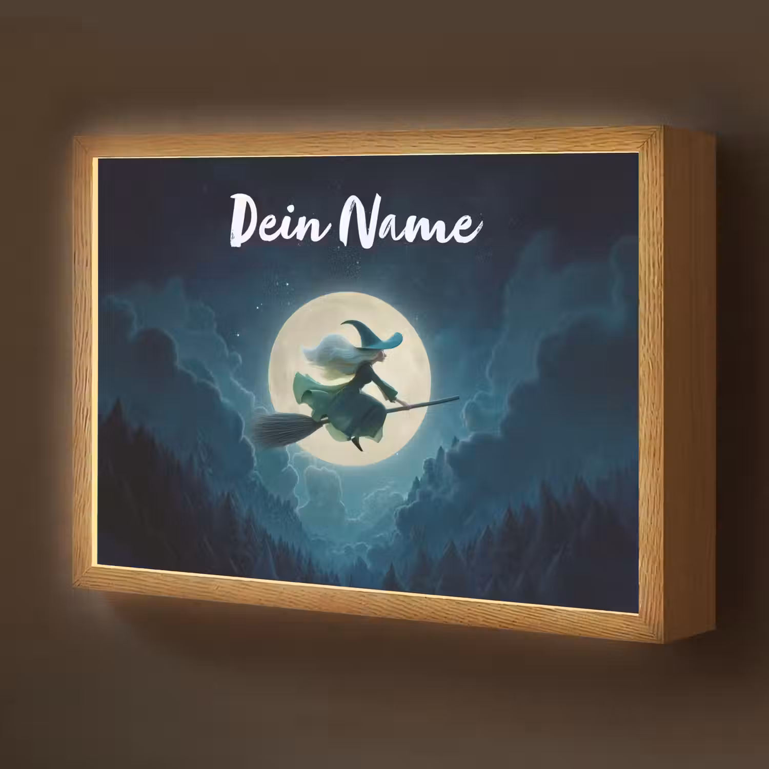 Heks - Maan - Bos - Magisch Light Box met batterij (Wandlamp kind) middel -z3d_website
