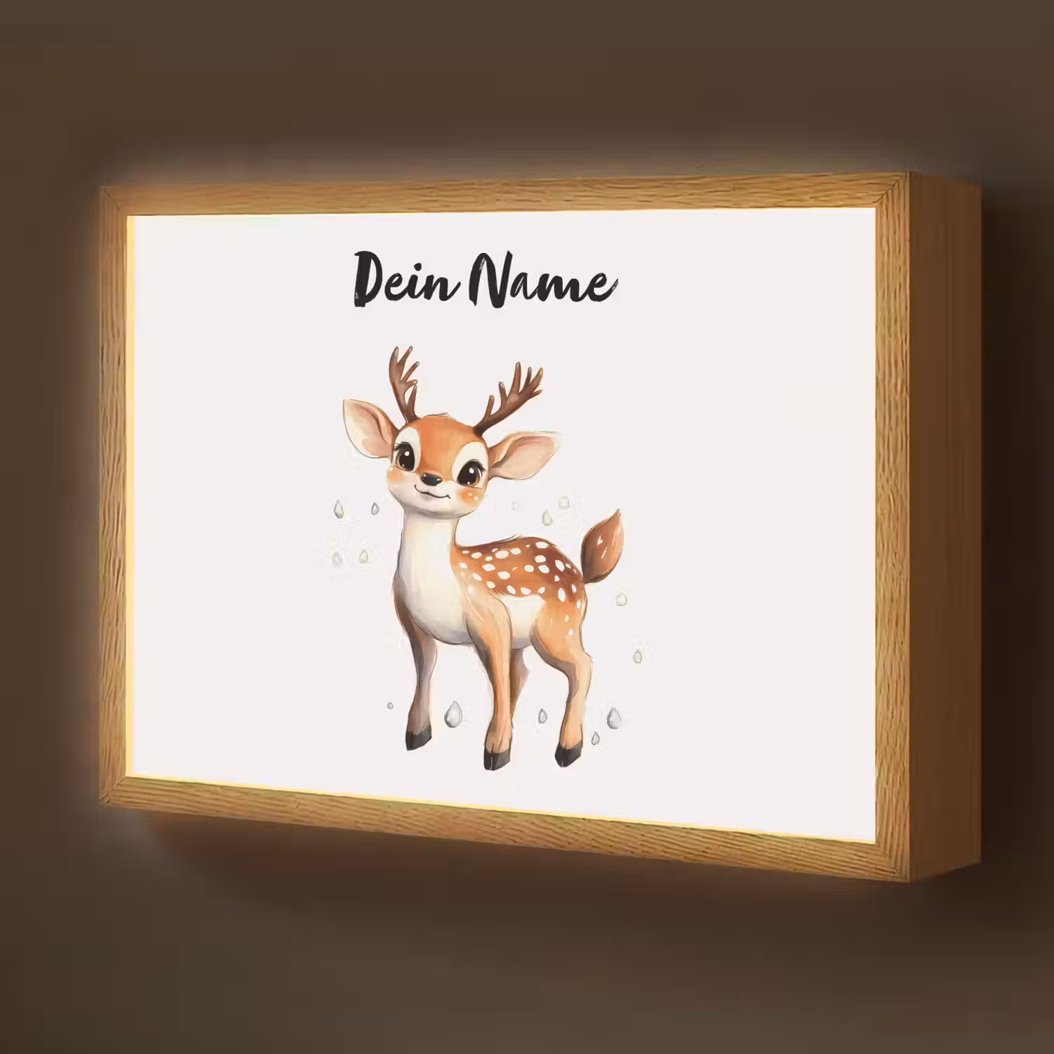 Hert - Dier - Bruin Light Box met batterij (Wandlamp kind) middel -z3d_website