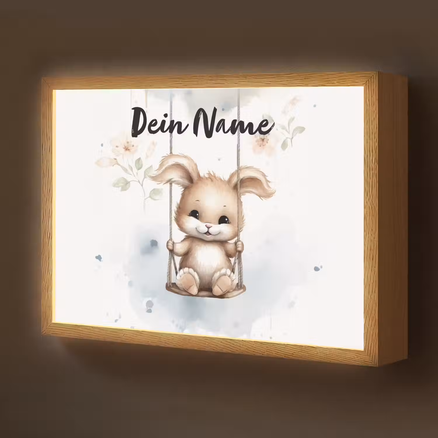 Konijn - Baby dier - Kinderen Light Box met batterij (Wandlamp kind) middel -z3d_website