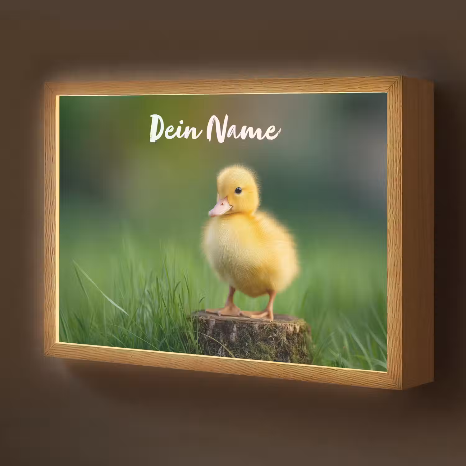 Kuiken - Eend - Geel - Gras Light Box met batterij (Wandlamp kind) middel -z3d_website
