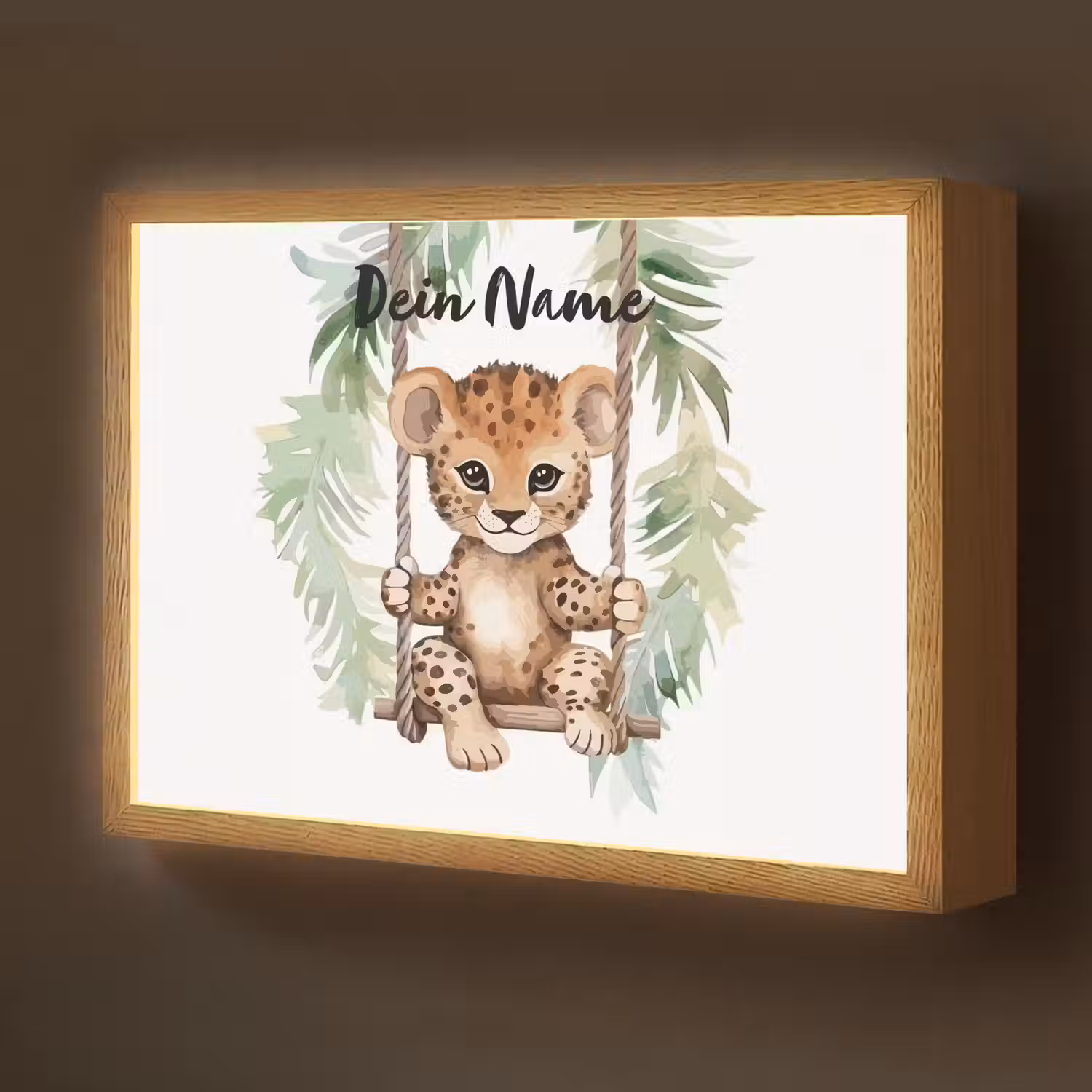 Luipaard - Dier - Kinderen - Jungle Light Box met batterij (Wandlamp kind) middel -z3d_website