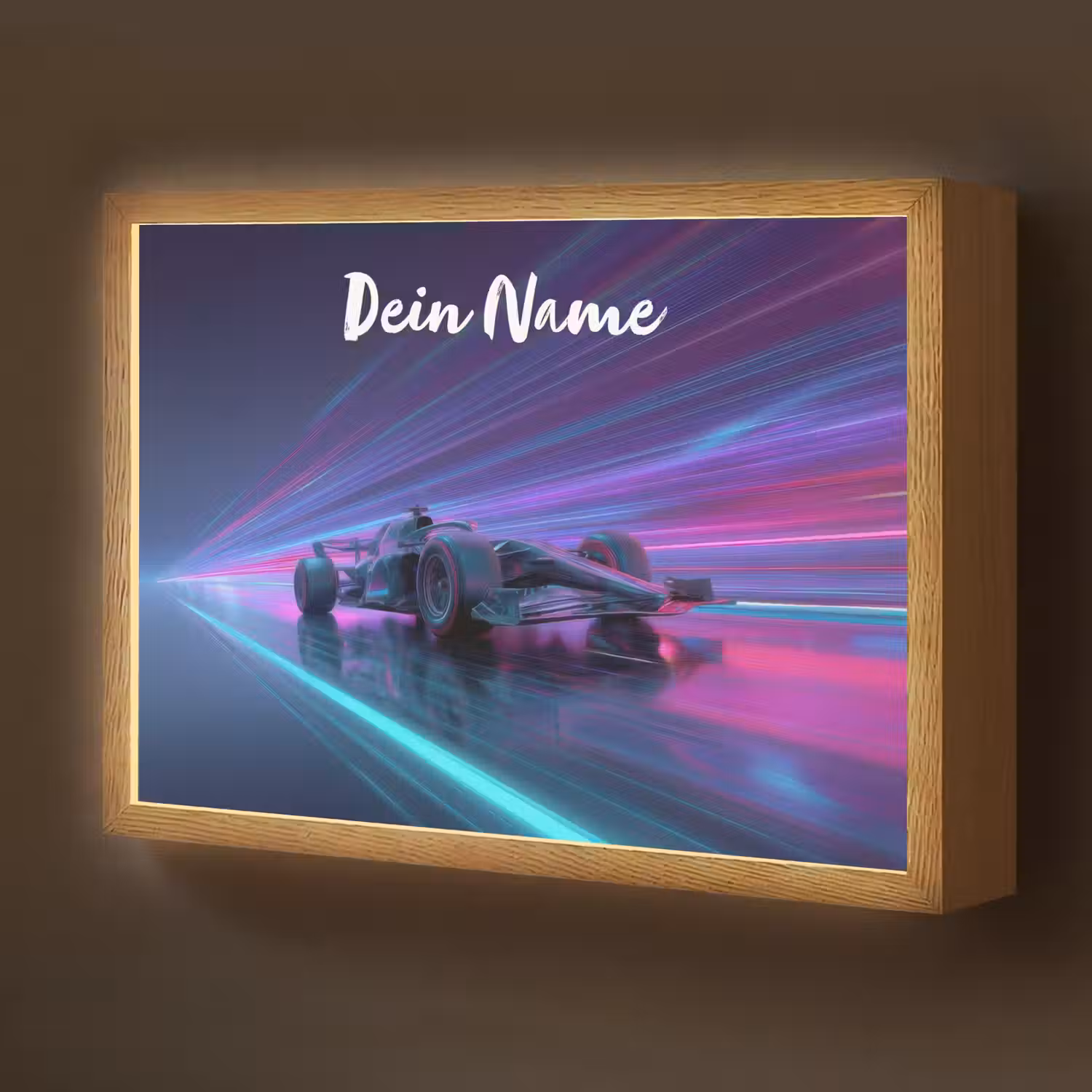 Lichtstralen - Neon - Racewagen - Paars Light Box met batterij (Wandlamp kind) middel -z3d_website