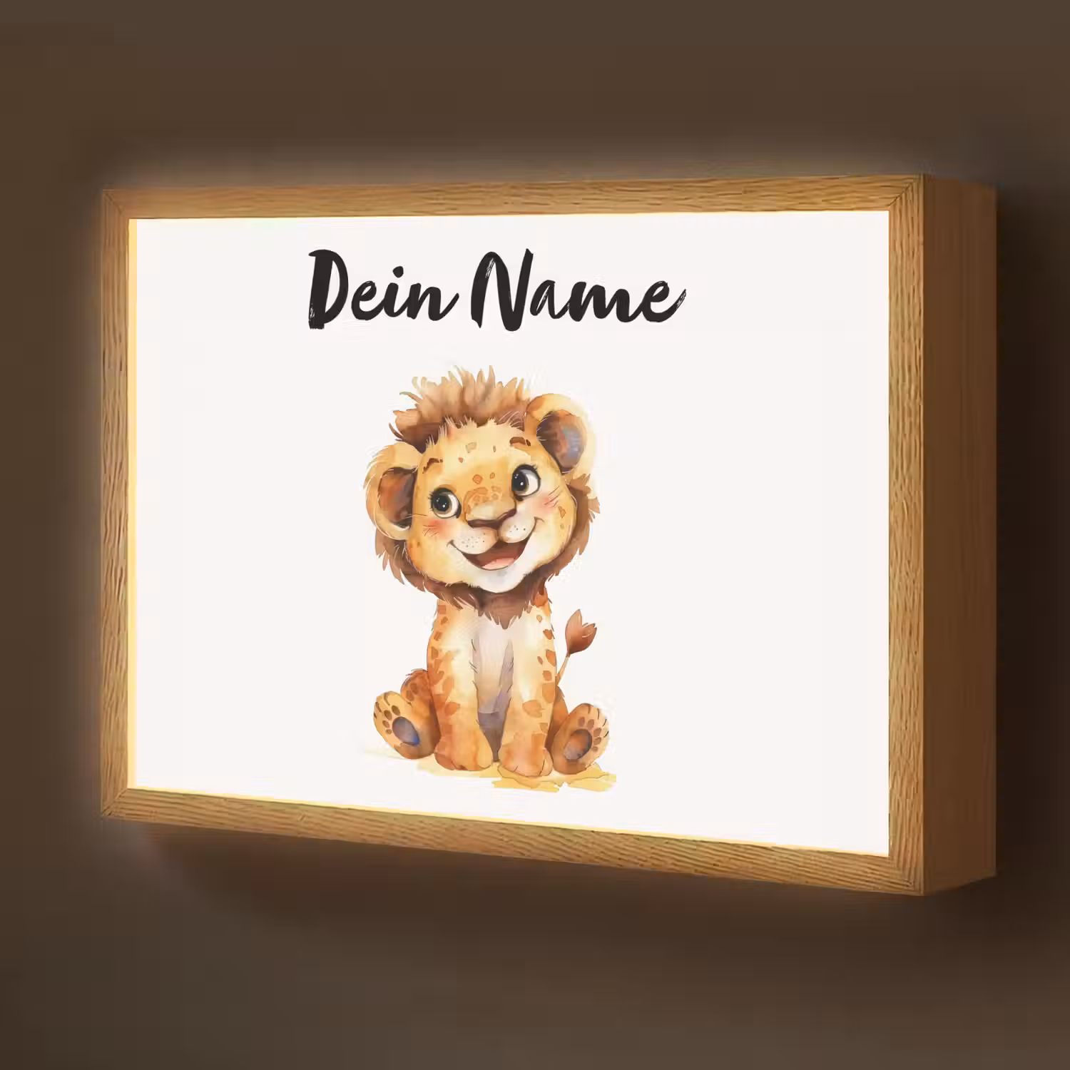 Leeuw - Baby dier Light Box met batterij (Wandlamp kind) middel -z3d_website