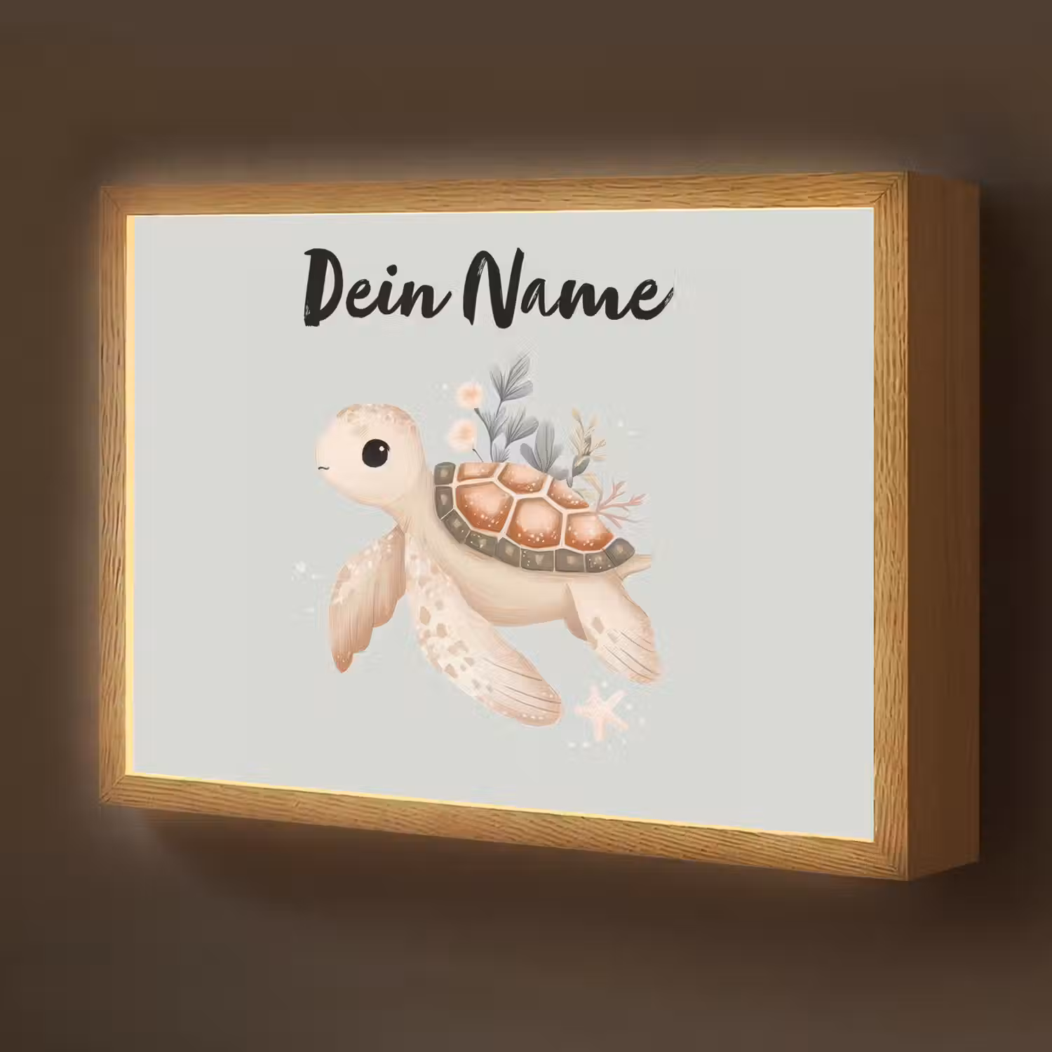 Zeeschildpad - Onderwaterwereld - Pastel Light Box met batterij (Wandlamp kind) middel -z3d_website