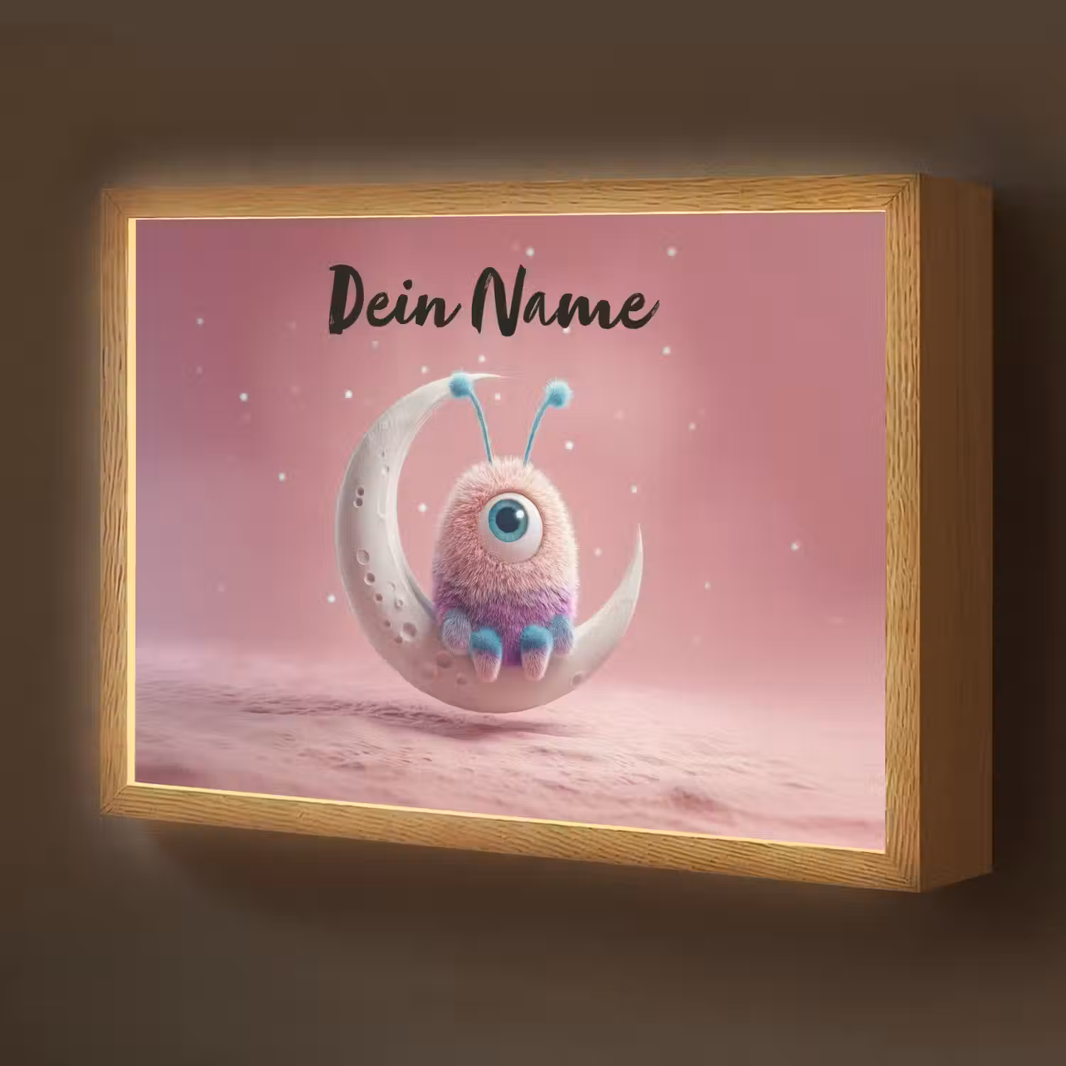 Maan - Monster - Roze Light Box met batterij (Wandlamp kind) middel -z3d_website