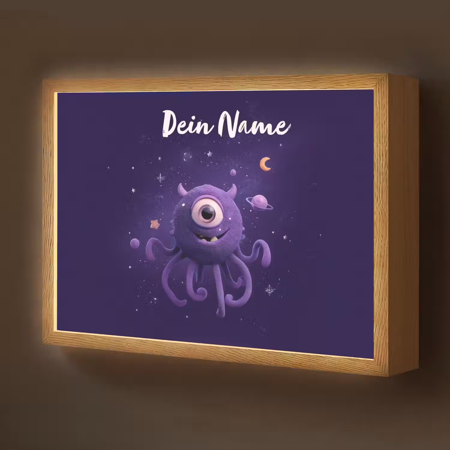 Monster - Paars - Ruimte Light Box met batterij (Wandlamp kind) middel -z3d_website