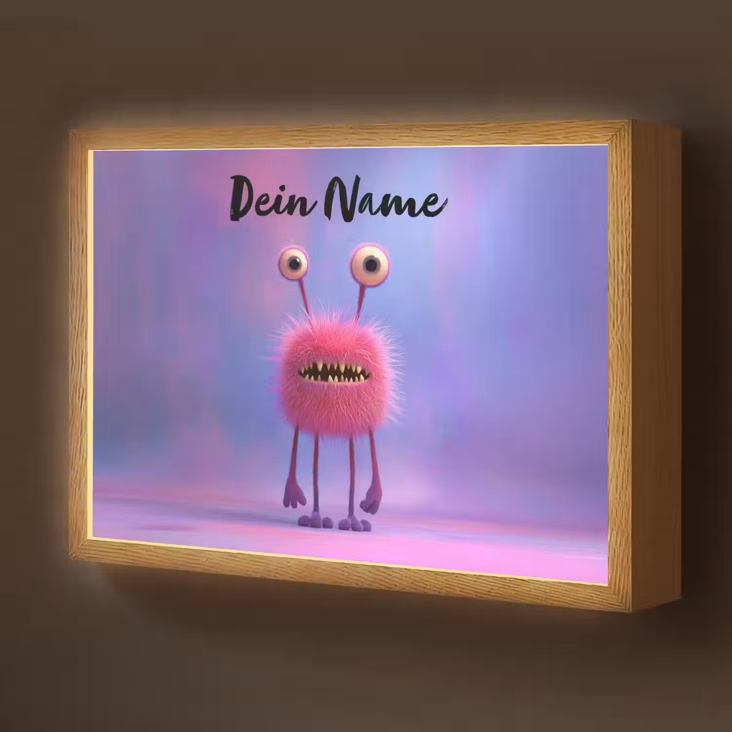 Monster - Roze - Paars Light Box met batterij (Wandlamp kind) middel -z3d_website