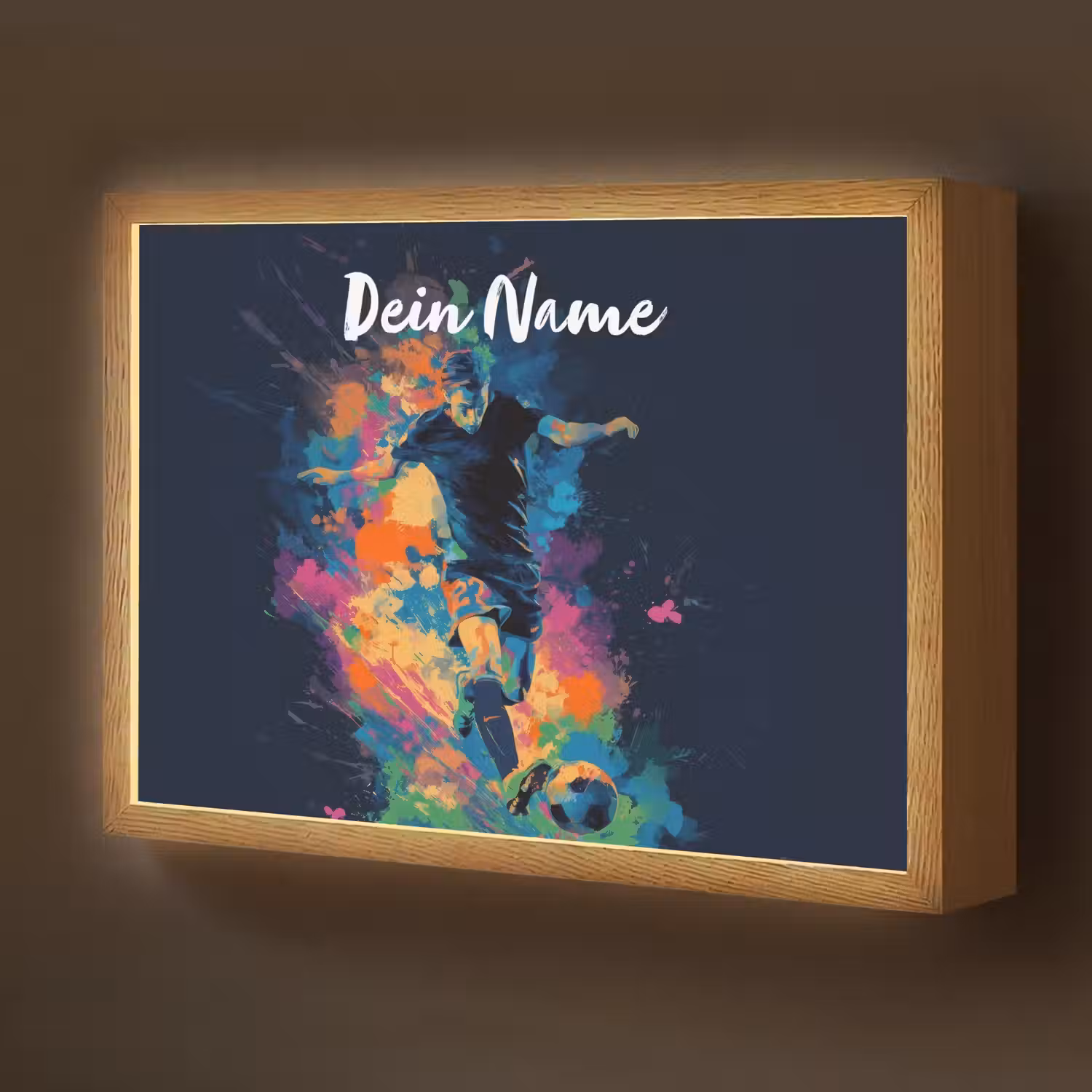 Neon - Voetballer - Kleurrijk Light Box met batterij (Wandlamp kind) middel -z3d_website