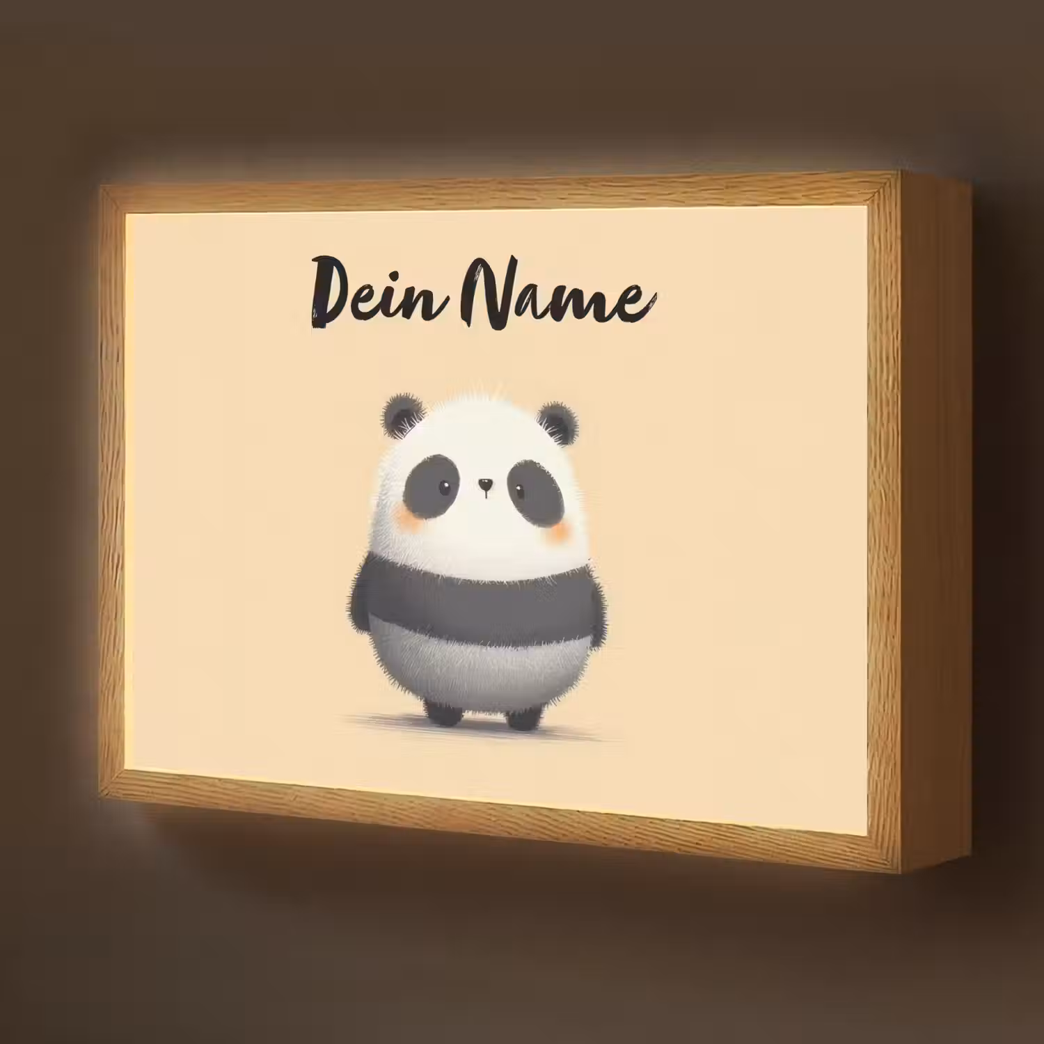 Panda - Beige - Minimalistisch Light Box met batterij (Wandlamp kind) middel -z3d_website