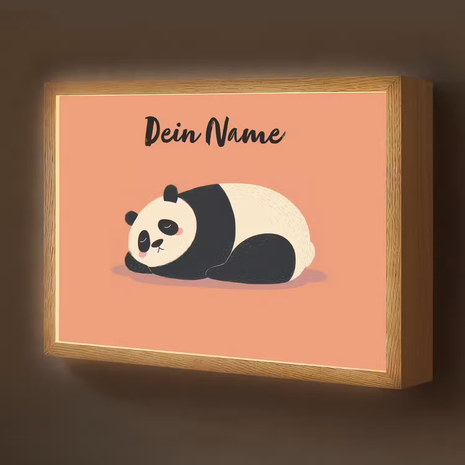 Panda - Slaap - Oranje Light Box met batterij (Wandlamp kind) middel -z3d_website