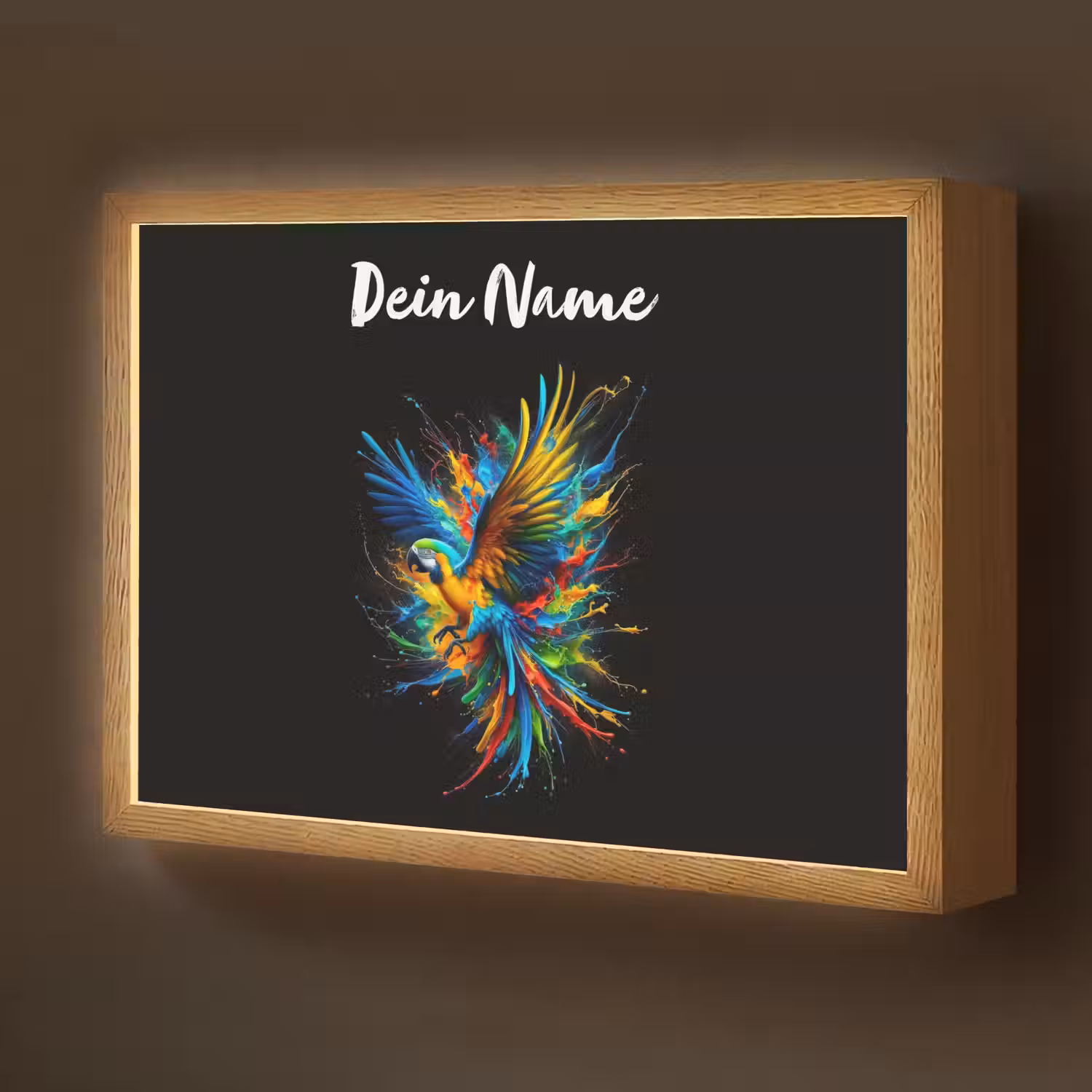 Papegaai - Vogel - Dier - Kleurrijk - Verf Light Box met batterij (Wandlamp kind) middel -z3d_website