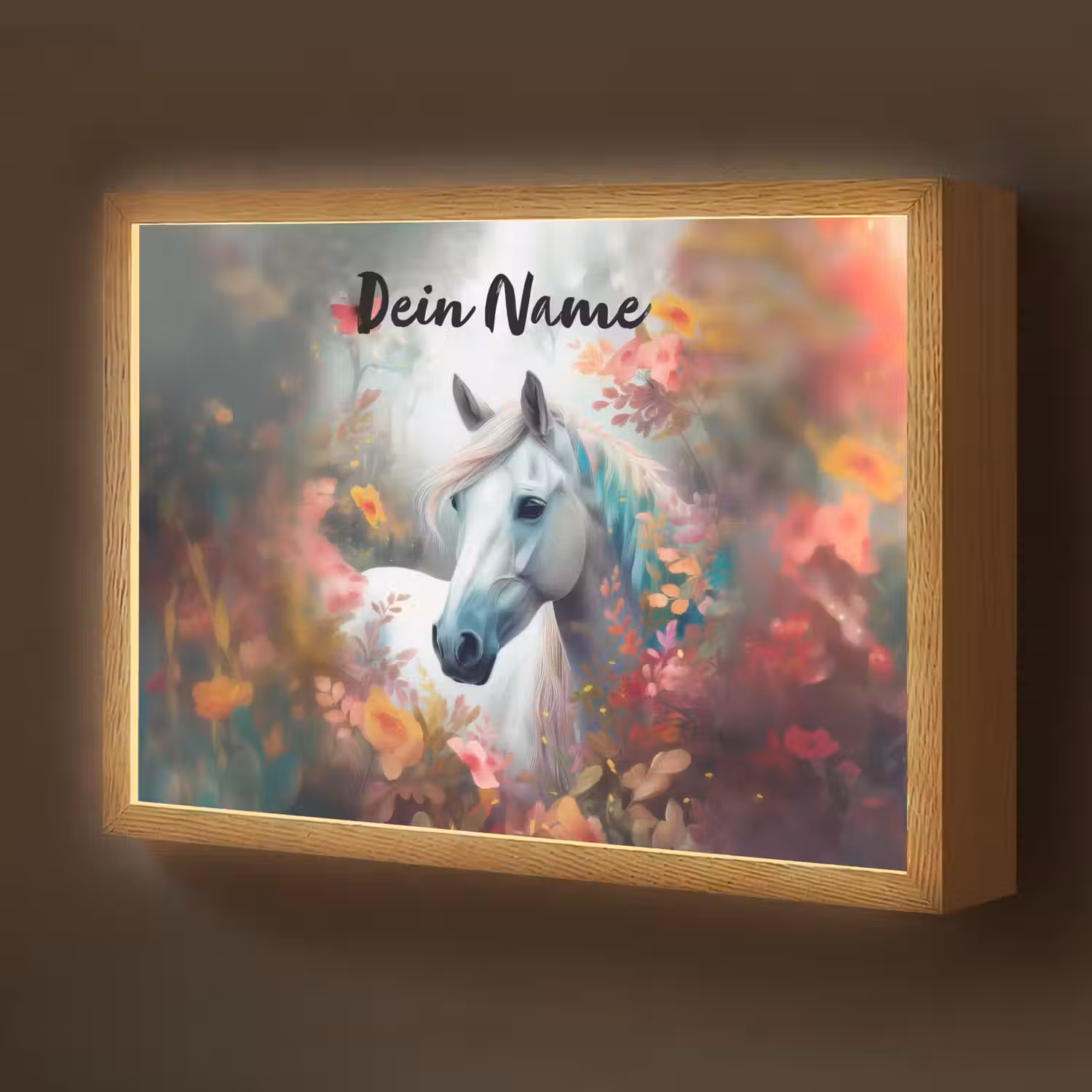 Paard - Natuur - Bloemen - Dieren - Bos Light Box met batterij (Wandlamp kind) middel -z3d_website