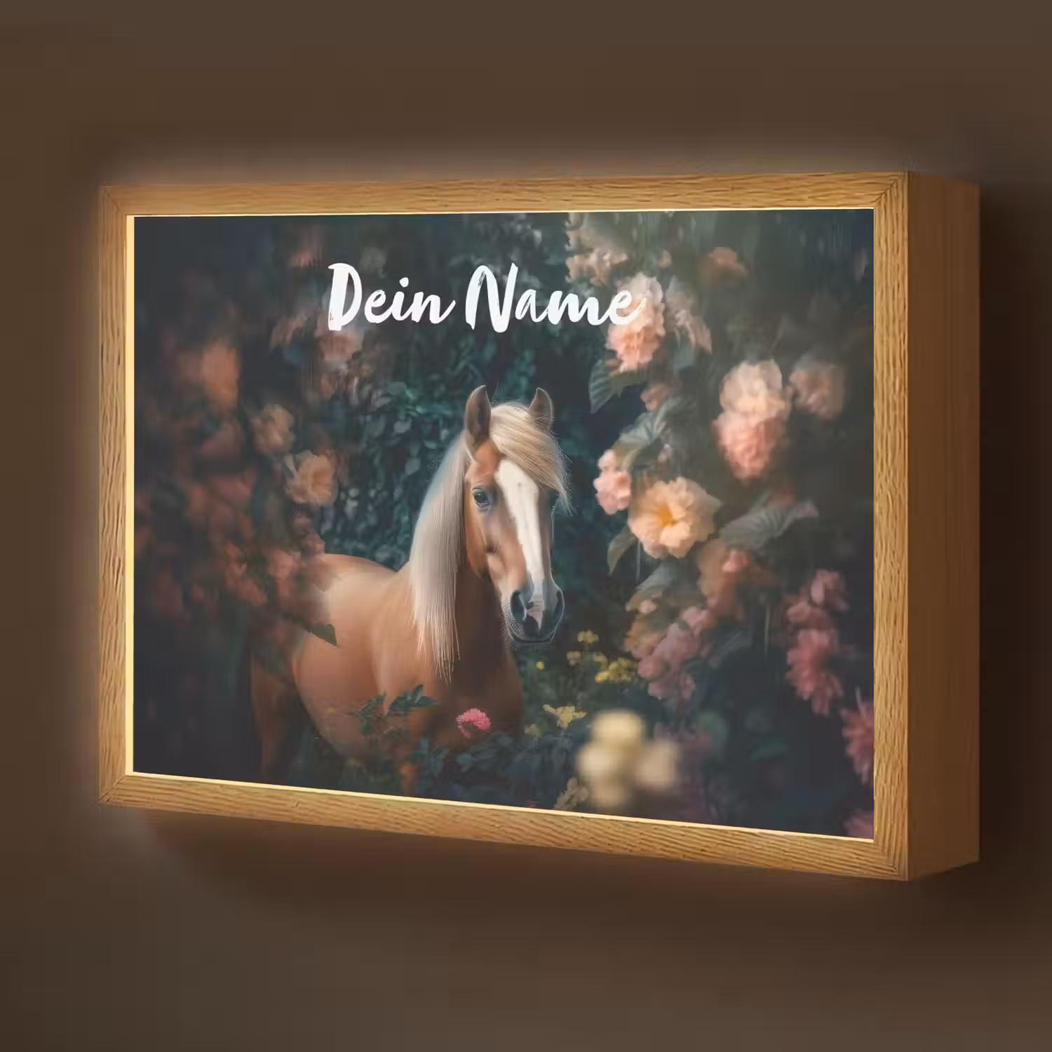 Paard - Natuur - Bloemen - Bos - Dieren Light Box met batterij (Wandlamp kind) middel -z3d_website