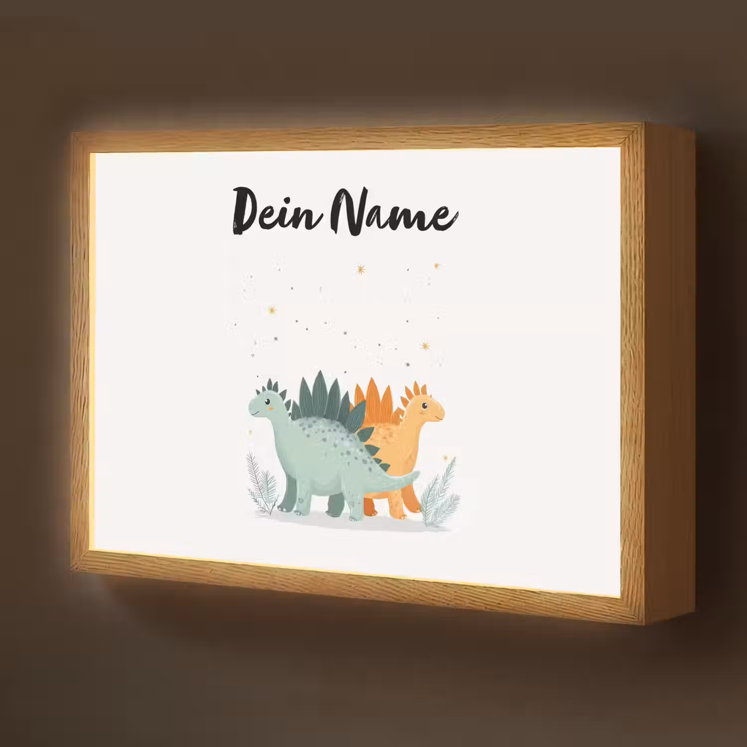 Planten - Sterren - Dinosaurussen - Oranje Light Box met batterij (Wandlamp kind) middel -z3d_website