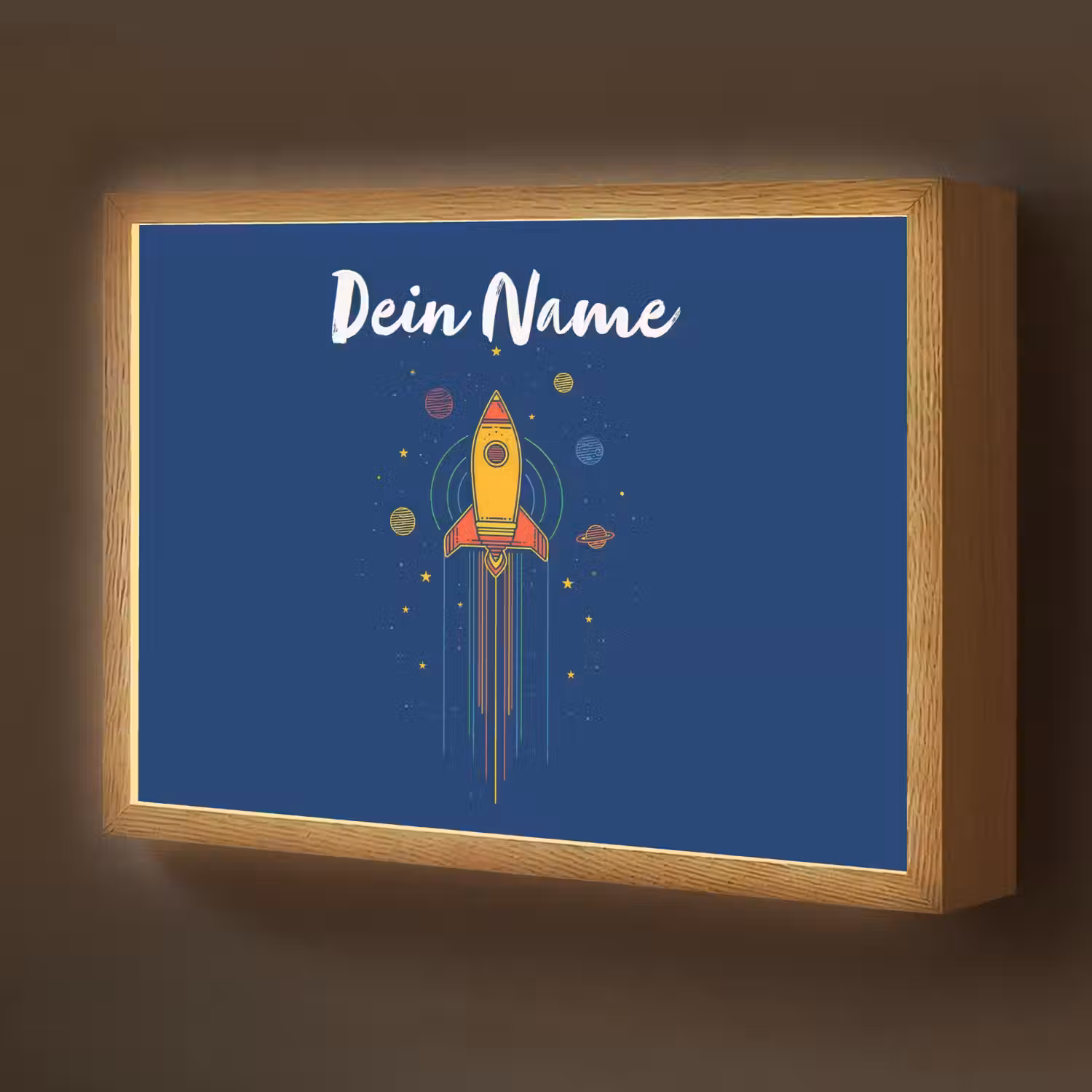 Raket - Blauw - Sterren Light Box met batterij (Wandlamp kind) middel -z3d_website
