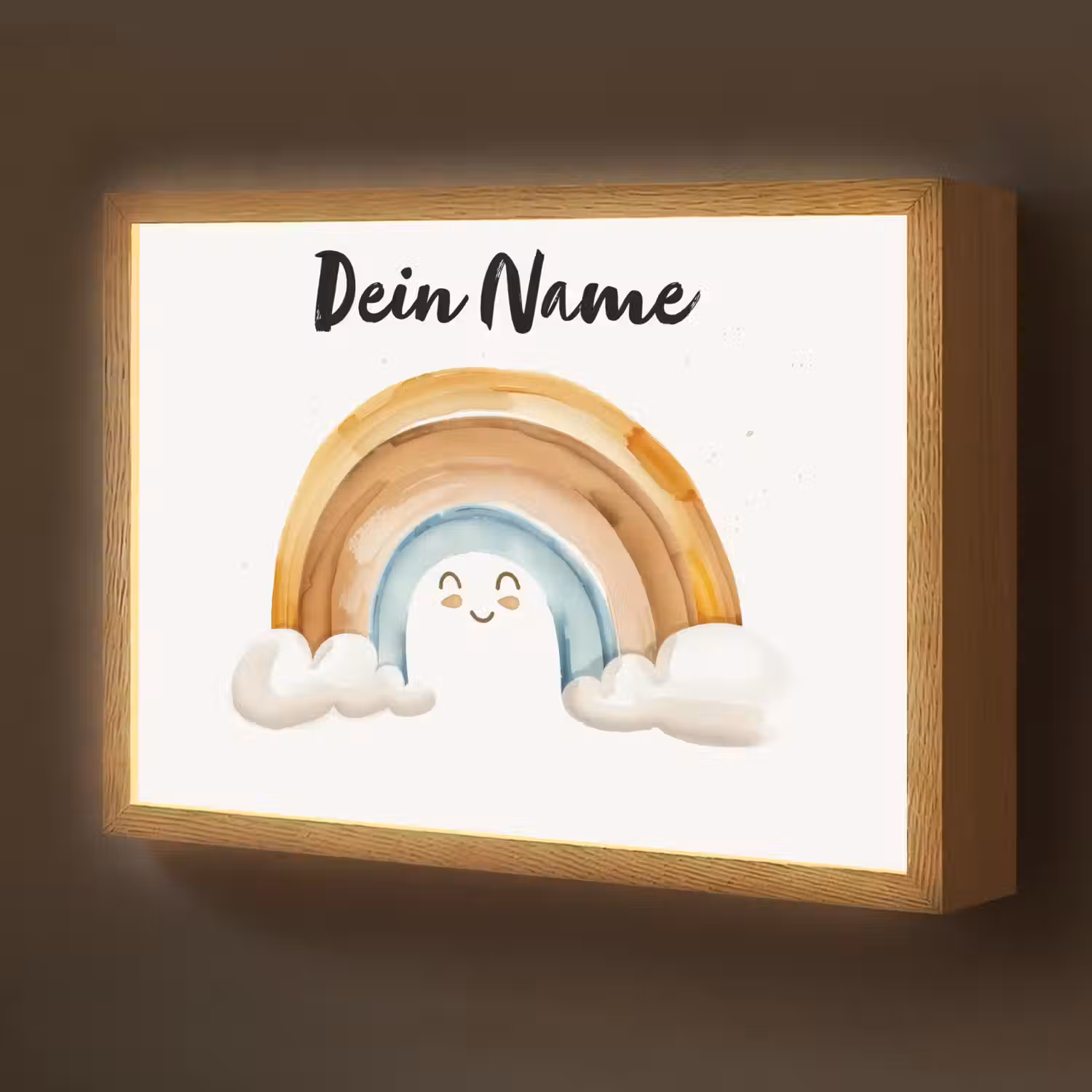Regenboog - Pastel kleuren Light Box met batterij (Wandlamp kind) middel -z3d_website