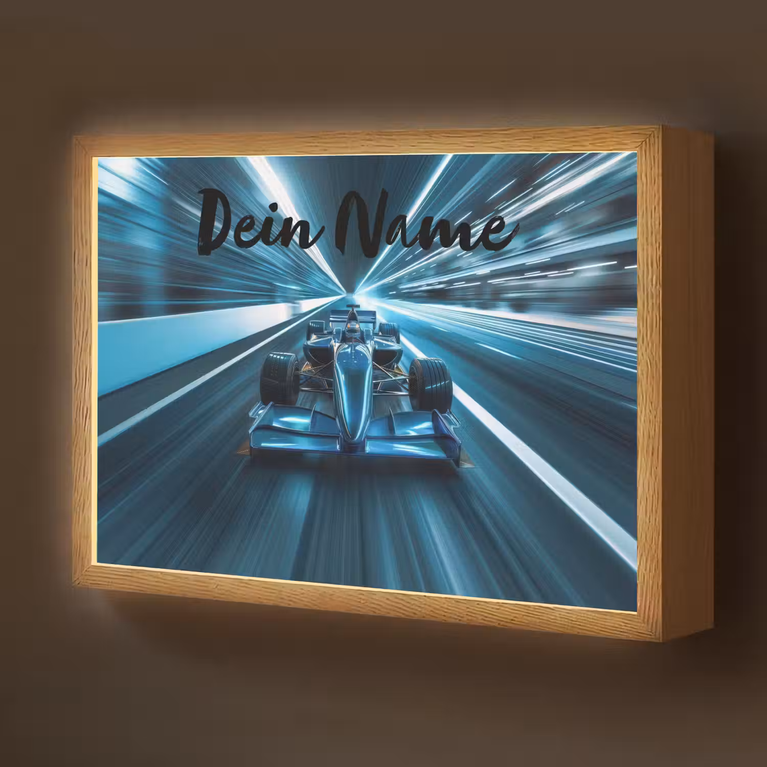 Race - Auto - Formule 1 - Jongens - Blauw Light Box met batterij (Wandlamp kind) middel -z3d_website