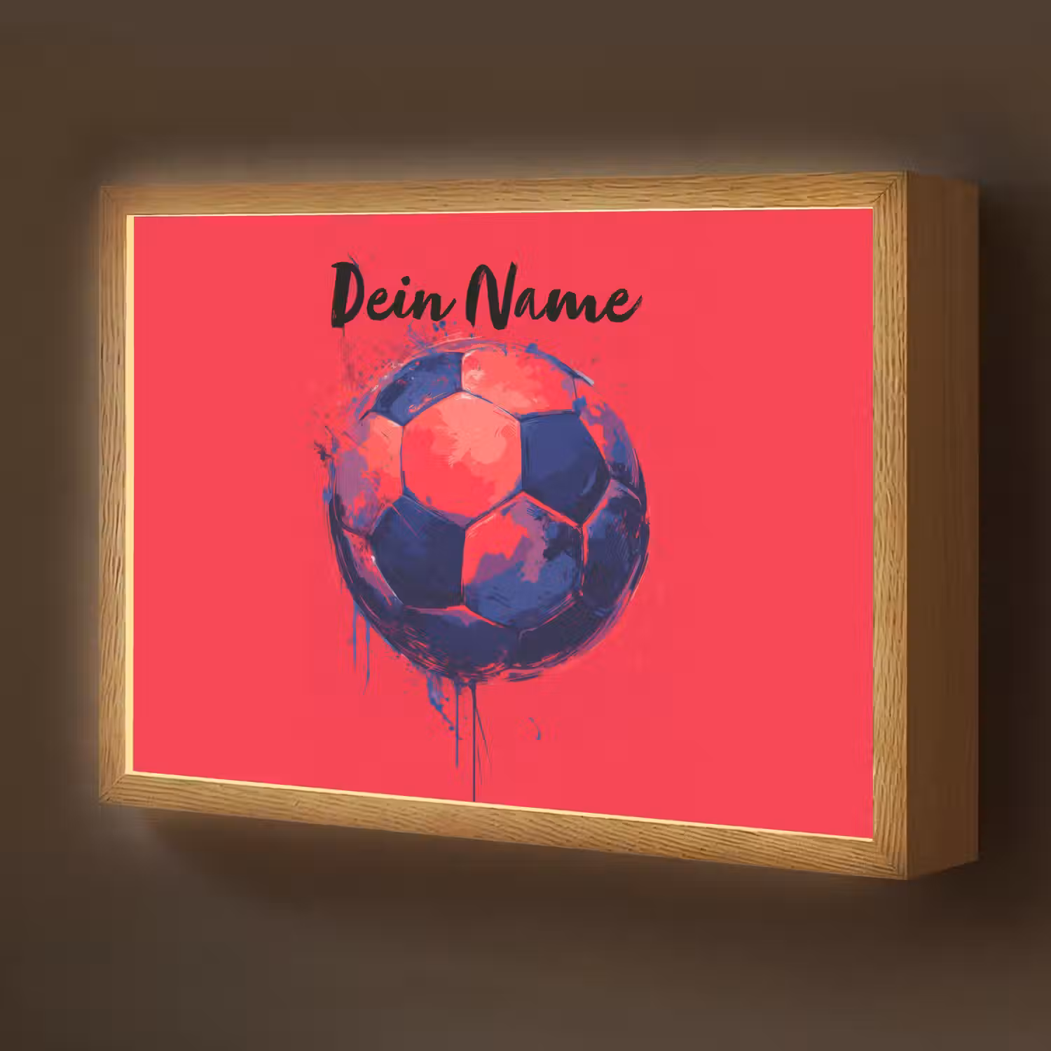 Rood - Voetbal - Abstract - Verfspatten Light Box met batterij (Wandlamp kind) middel -z3d_website