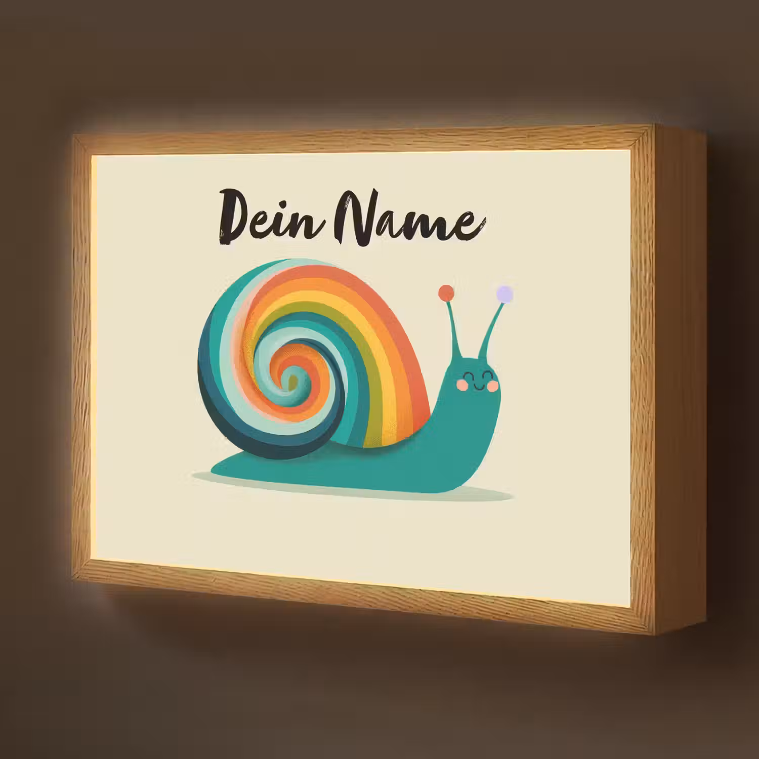 Slak - Regenboogschild - Groen Light Box met batterij (Wandlamp kind) middel -z3d_website