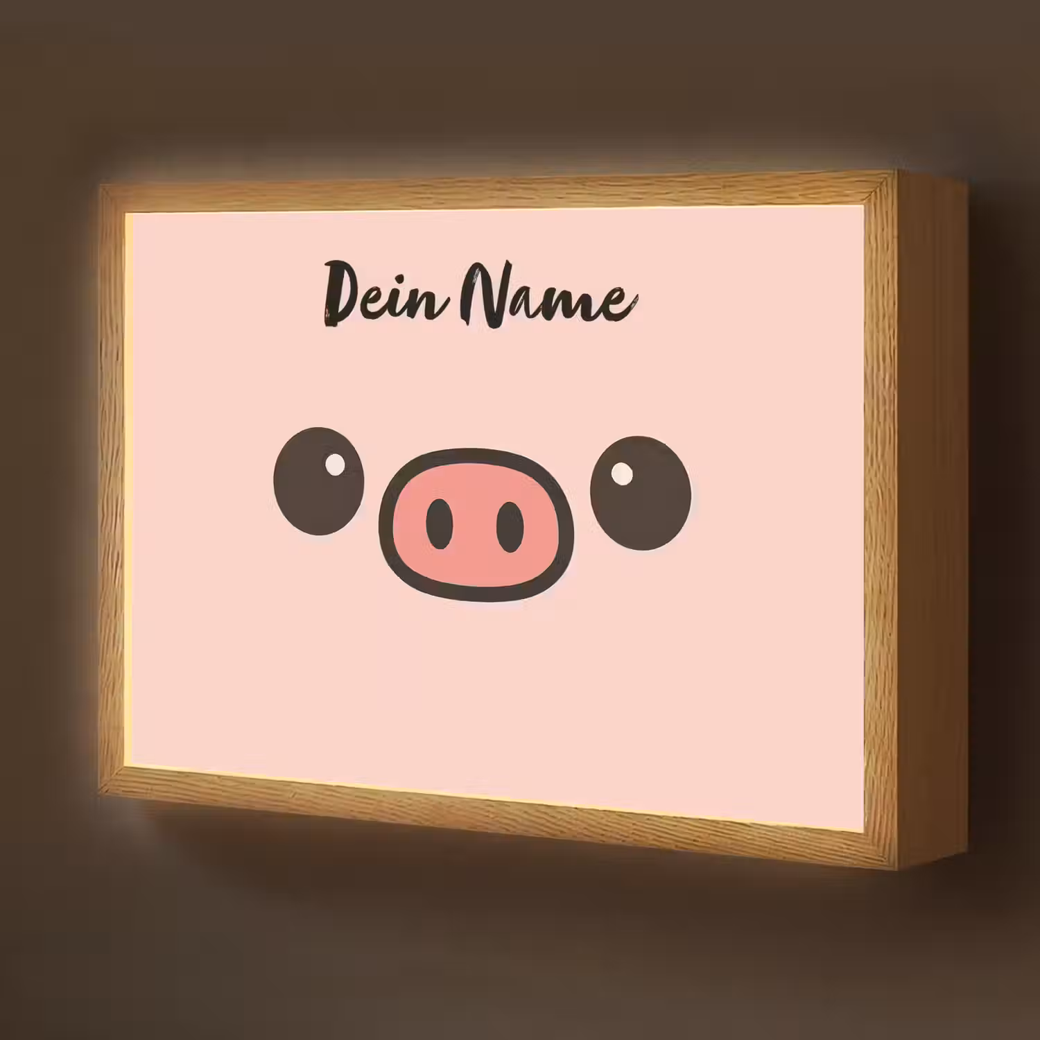 Varken - Roze - Minimalistisch Light Box met batterij (Wandlamp kind) middel -z3d_website