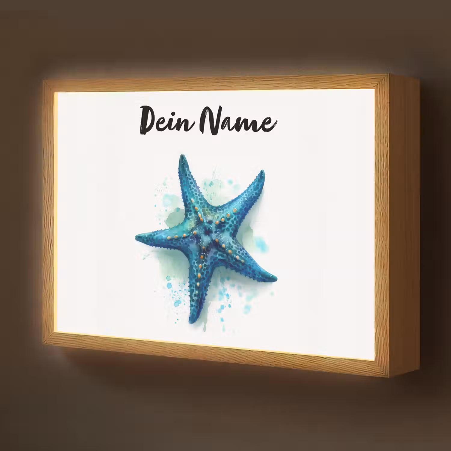 Zeester - Blauw - Spetters Light Box met batterij (Wandlamp kind) middel -z3d_website