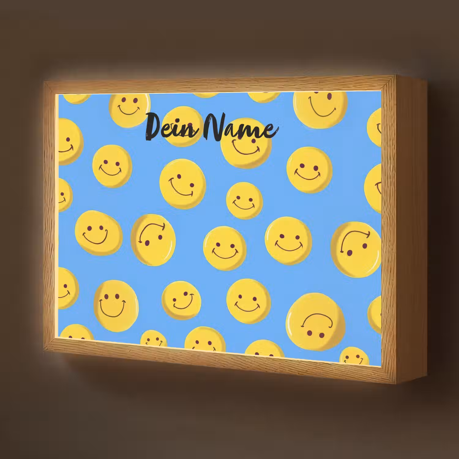 Smileys - Geel - Blauw Light Box met batterij (Wandlamp kind) middel -z3d_website