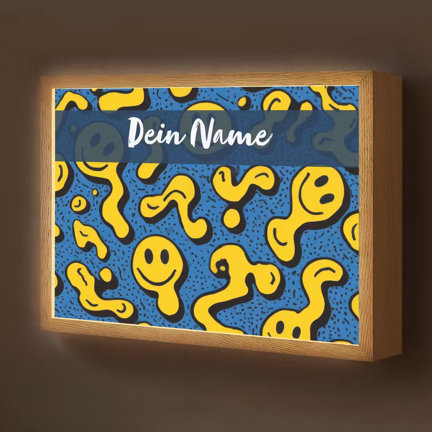 Smileys - Geel - Blauw Light Box met batterij (Wandlamp kind) middel -z3d_website