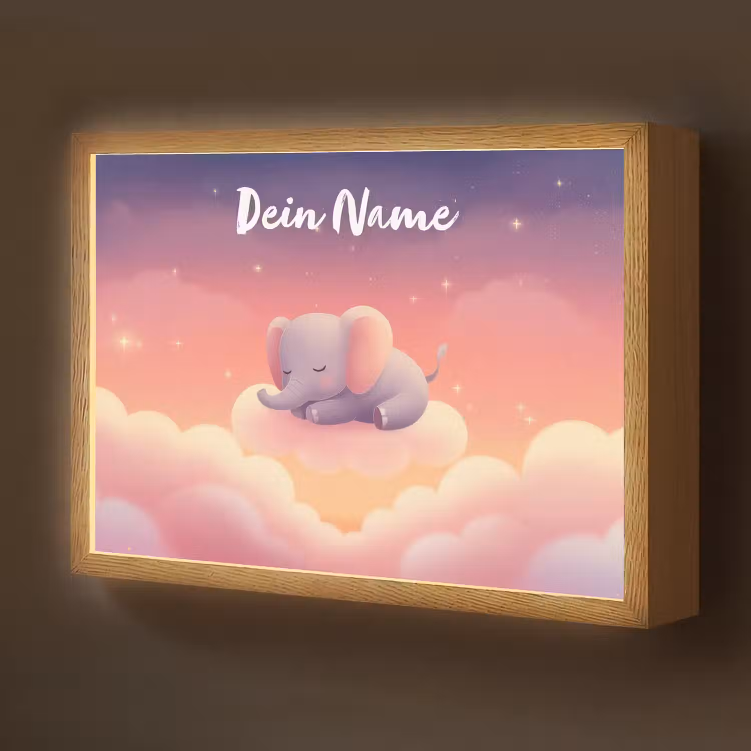 Dier - Roze - Wolken Light Box met batterij (Wandlamp kind) middel -z3d_website