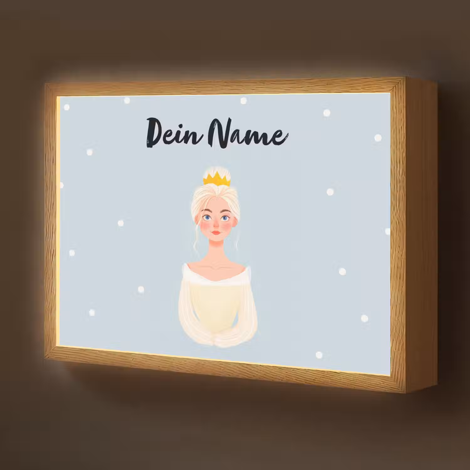 Stippen - Prinses - Kroon - Blond Light Box met batterij (Wandlamp kind) middel -z3d_website