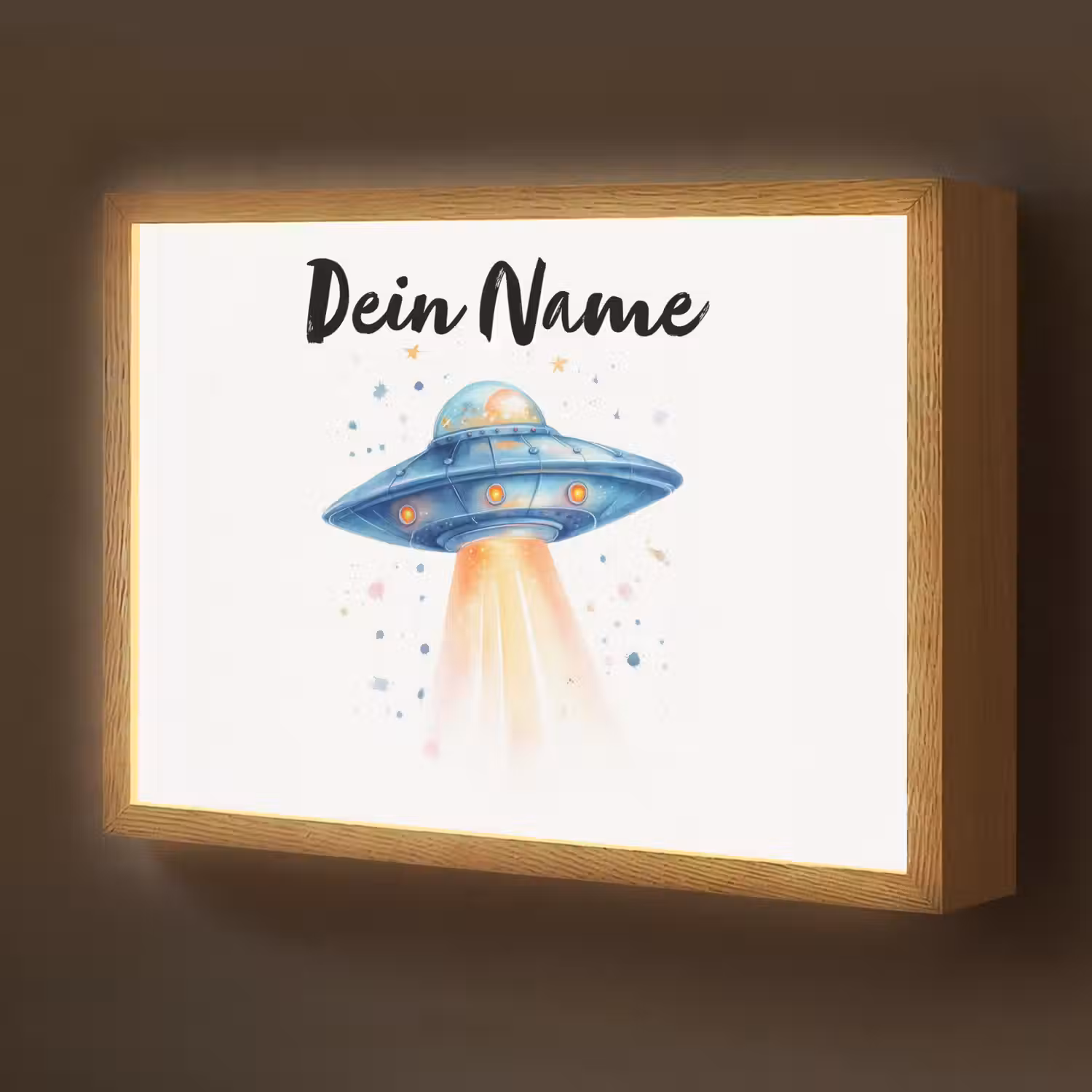 Ruimte - Ufo - Sterren Light Box met batterij (Wandlamp kind) middel -z3d_website