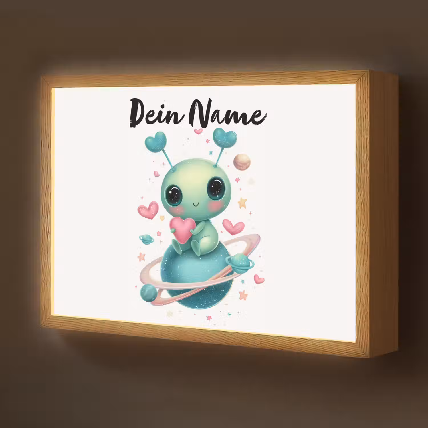 Ruimte - Wezen - Hartjes - Planeet Light Box met batterij (Wandlamp kind) middel -z3d_website