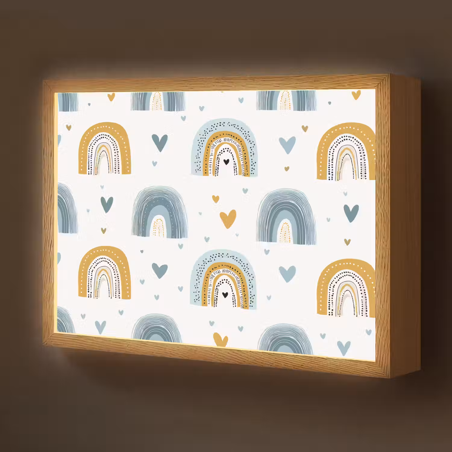 Patroon - Regenboog - Hartjes Light Box met batterij (Wandlamp kind) middel -z3d_website