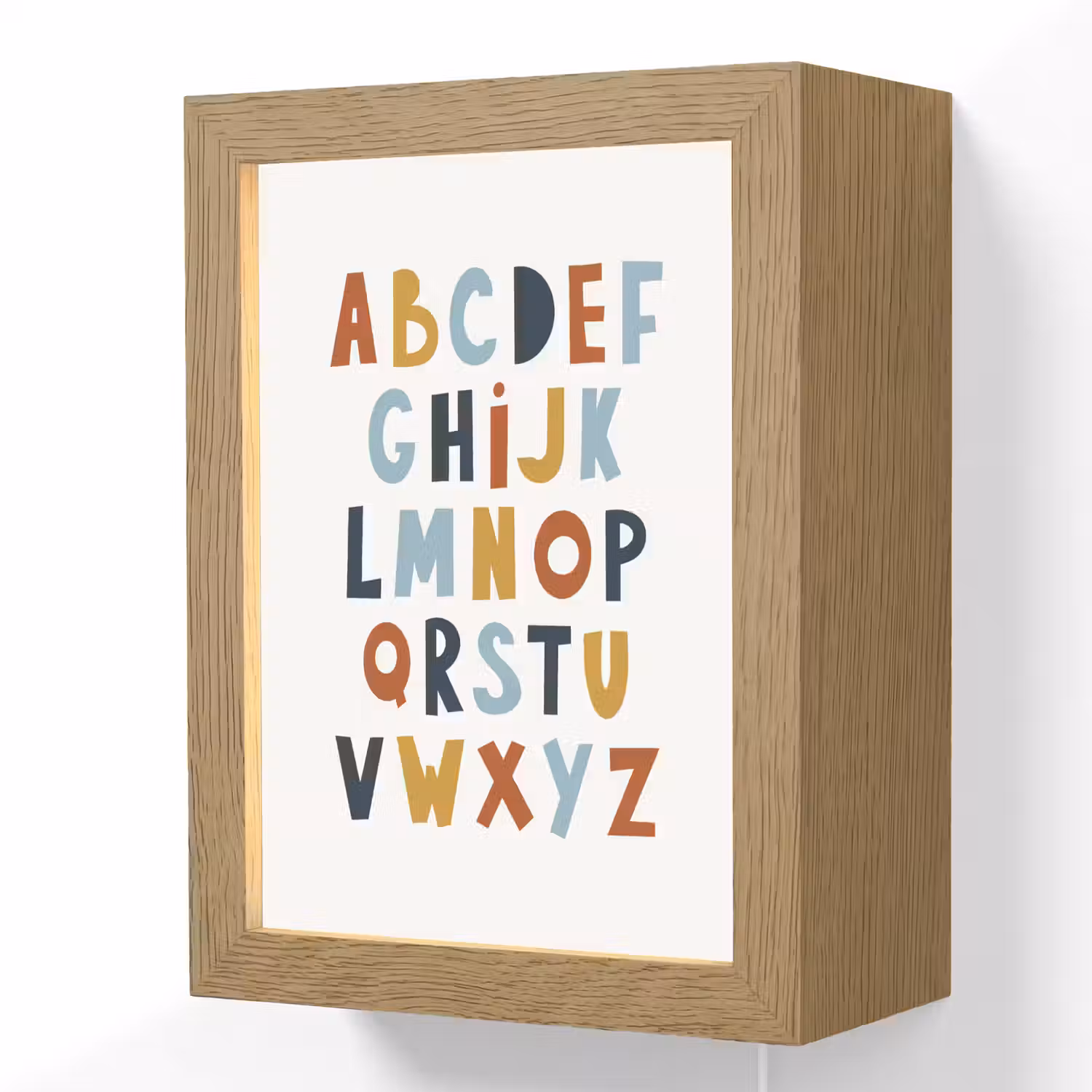 Educatief - Alfabet leren - Jongens - Letters Light Box met kabel (Wandlamp kind) klein -3d