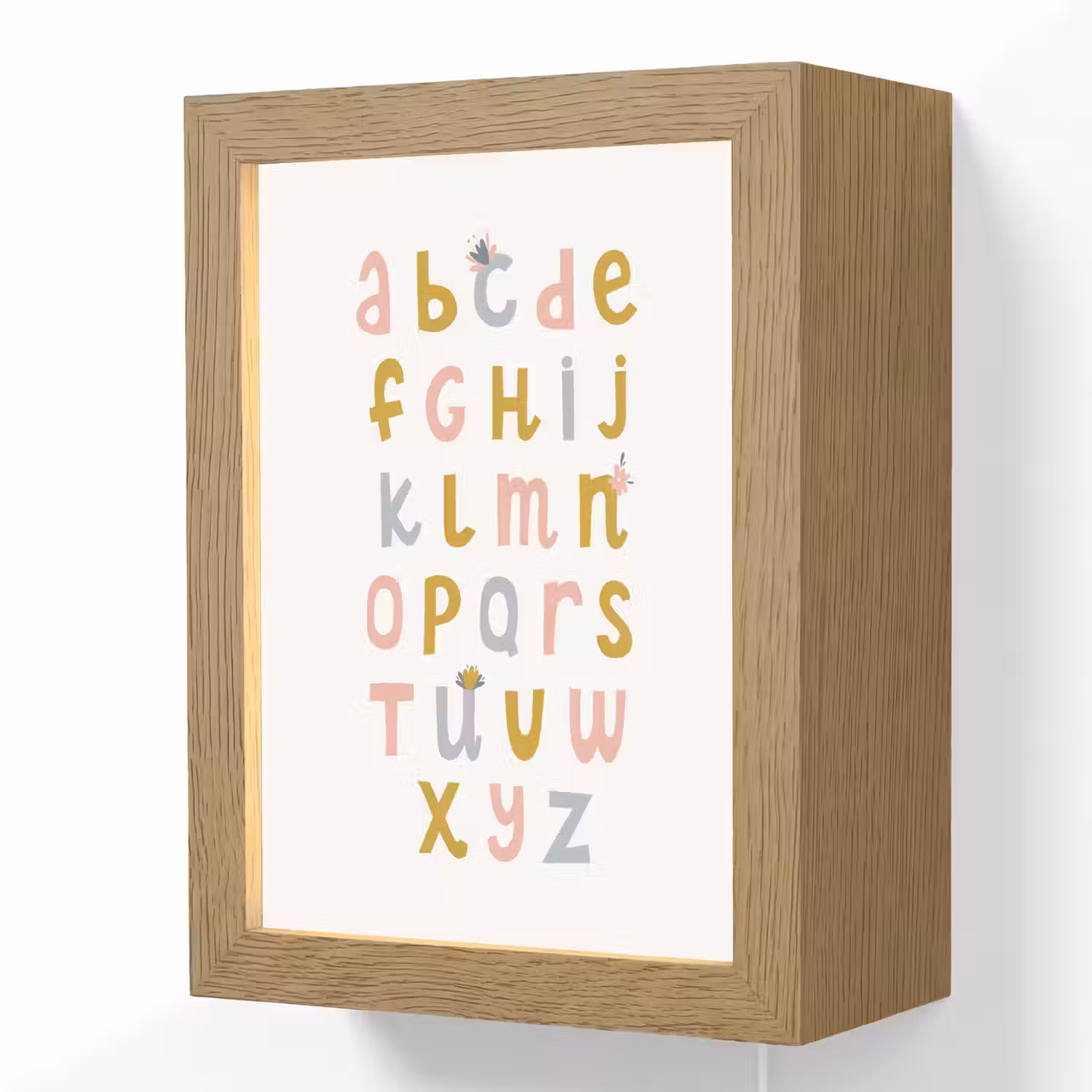 Educatief - Alfabet leren - Meisjes - Letters Light Box met kabel (Wandlamp kind) klein -3d